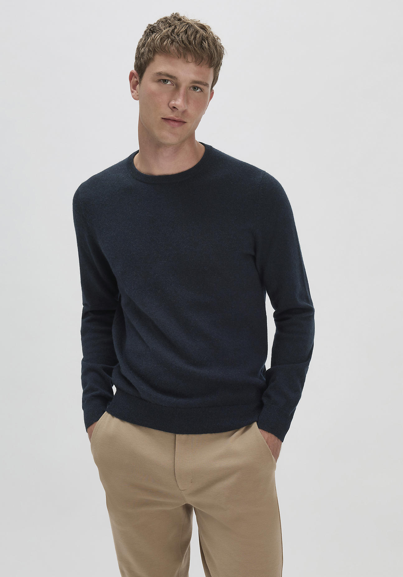 hessnatur Herren FTC × HESSNATUR Pullover Regular aus Kaschmir - blau Größe 50