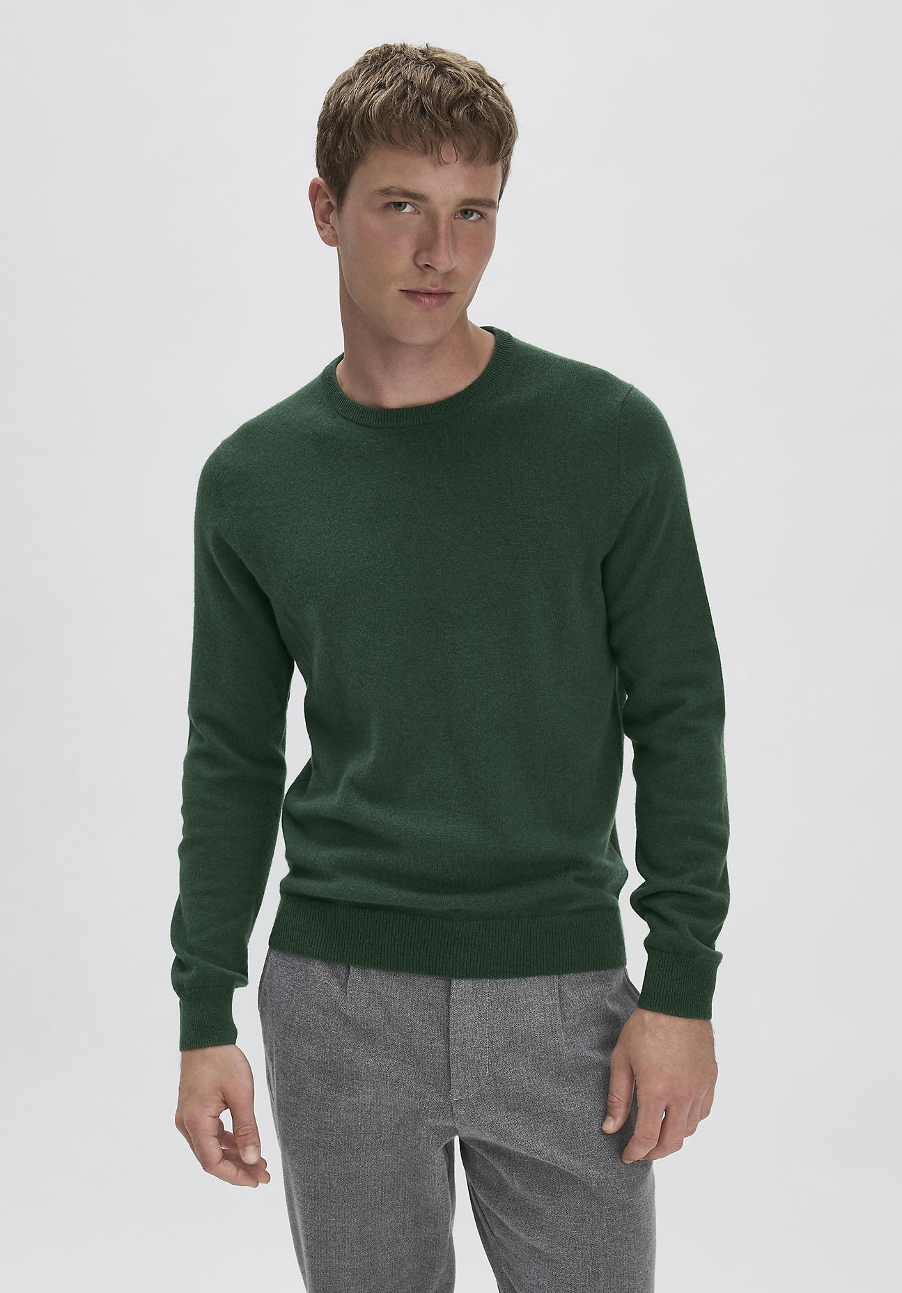 hessnatur Herren FTC × HESSNATUR Pullover Regular aus Kaschmir - grün Größe 52