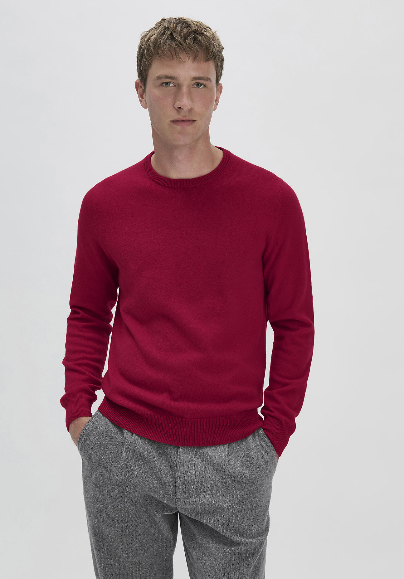 hessnatur Herren FTC × HESSNATUR Pullover Regular aus Kaschmir - rot Größe 52