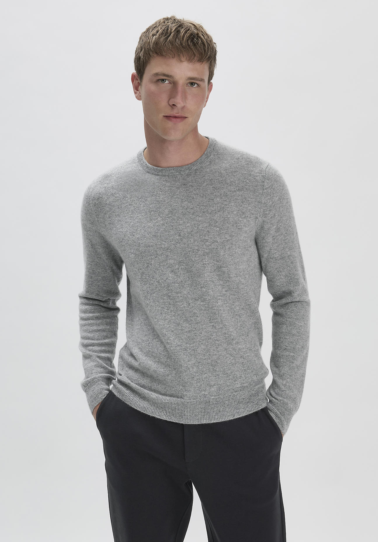 hessnatur Herren FTC × HESSNATUR Pullover Regular aus Kaschmir - grau Größe 50