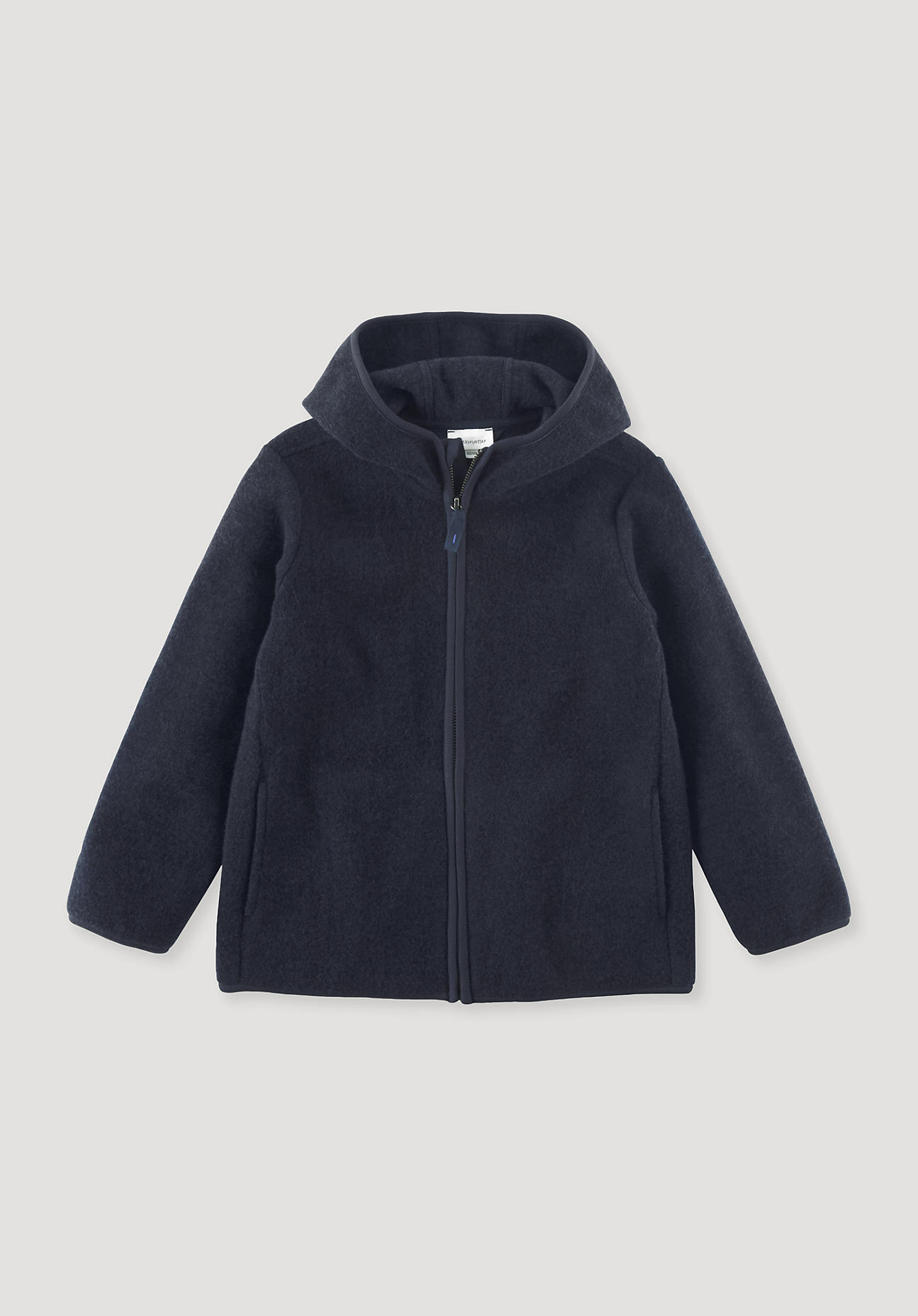 hessnatur Kinder Fleece Jacke Regular aus Bio-Merinowolle mit Bio-Baumwolle - blau Größe 98/104