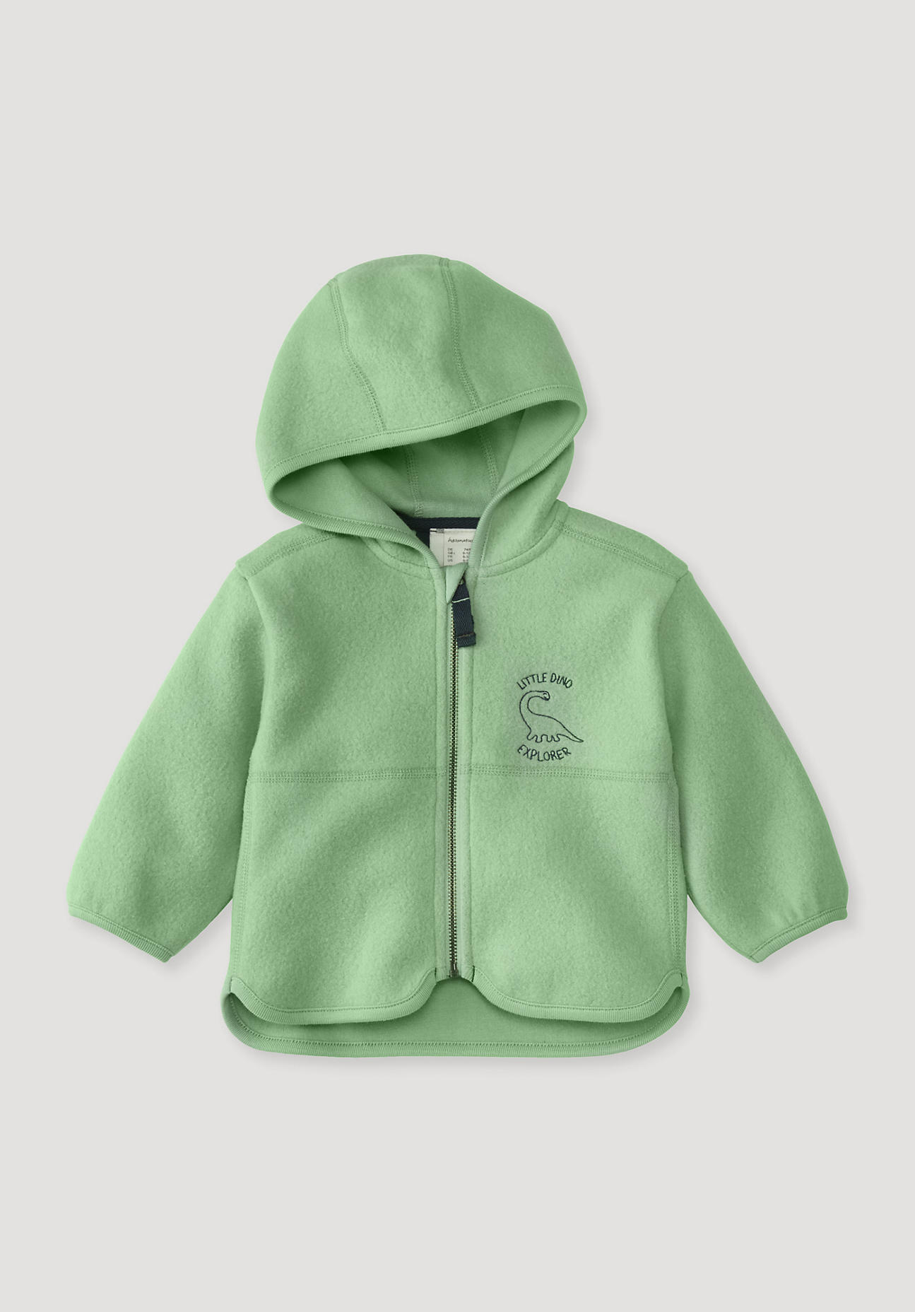 hessnatur Baby Fleece Jacke Regular aus Bio-Baumwolle - grün - Größe 86/92