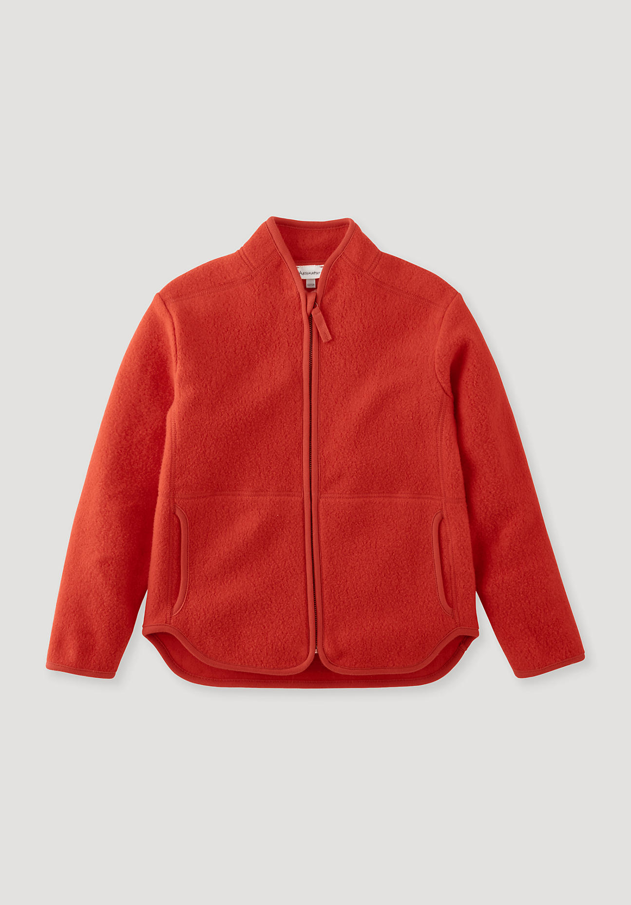 hessnatur Kinder Fleece Jacke Regular aus Bio-Baumwolle - rot Größe 146/152