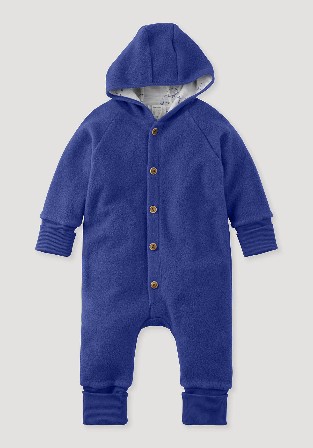 hessnatur Baby Fleece Overall Regular aus Bio-Baumwolle - blau - Größe 50/56