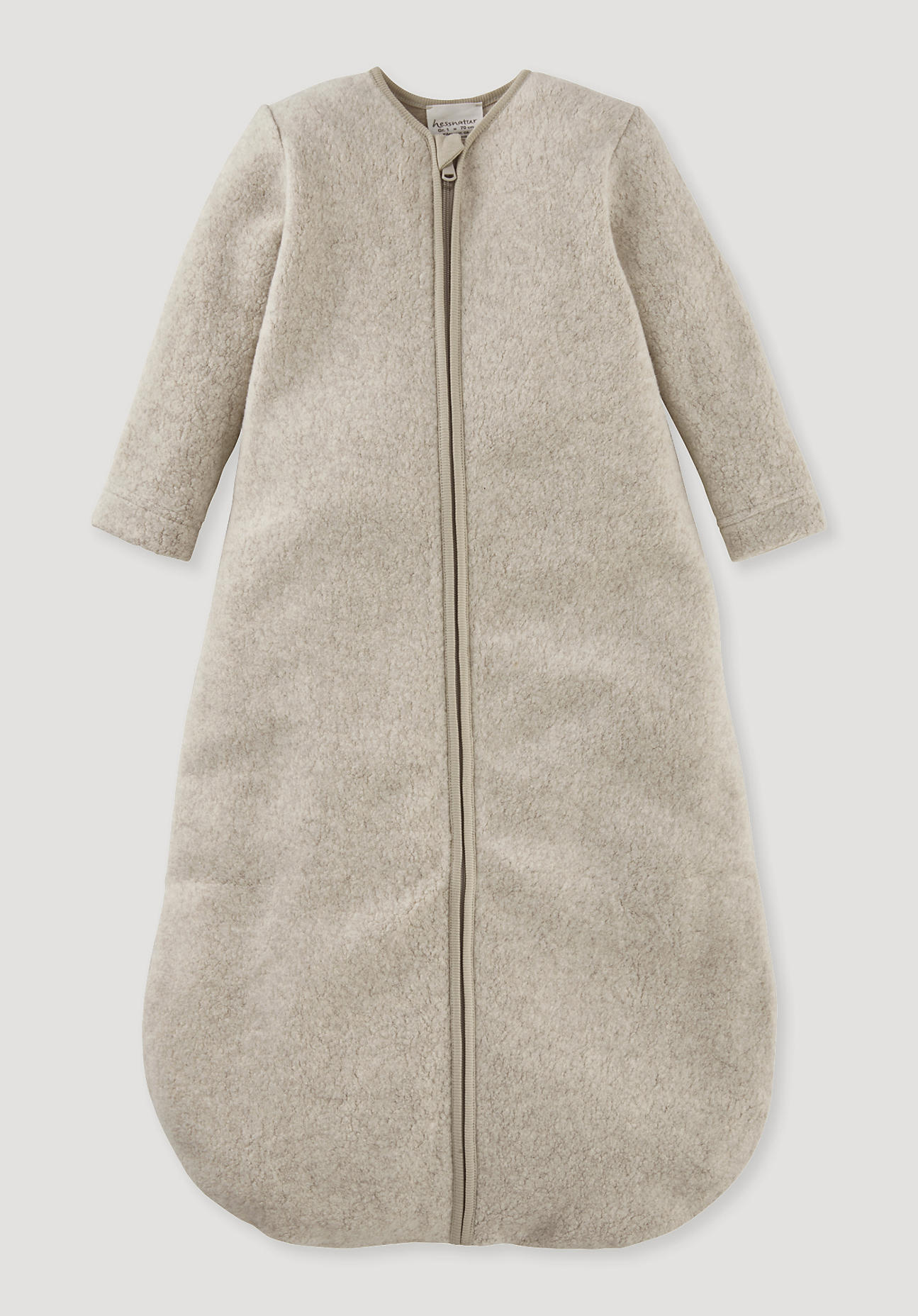 hessnatur Baby Fleece-Schlafsack aus Bio-Baumwolle – beige – Größe 110cm