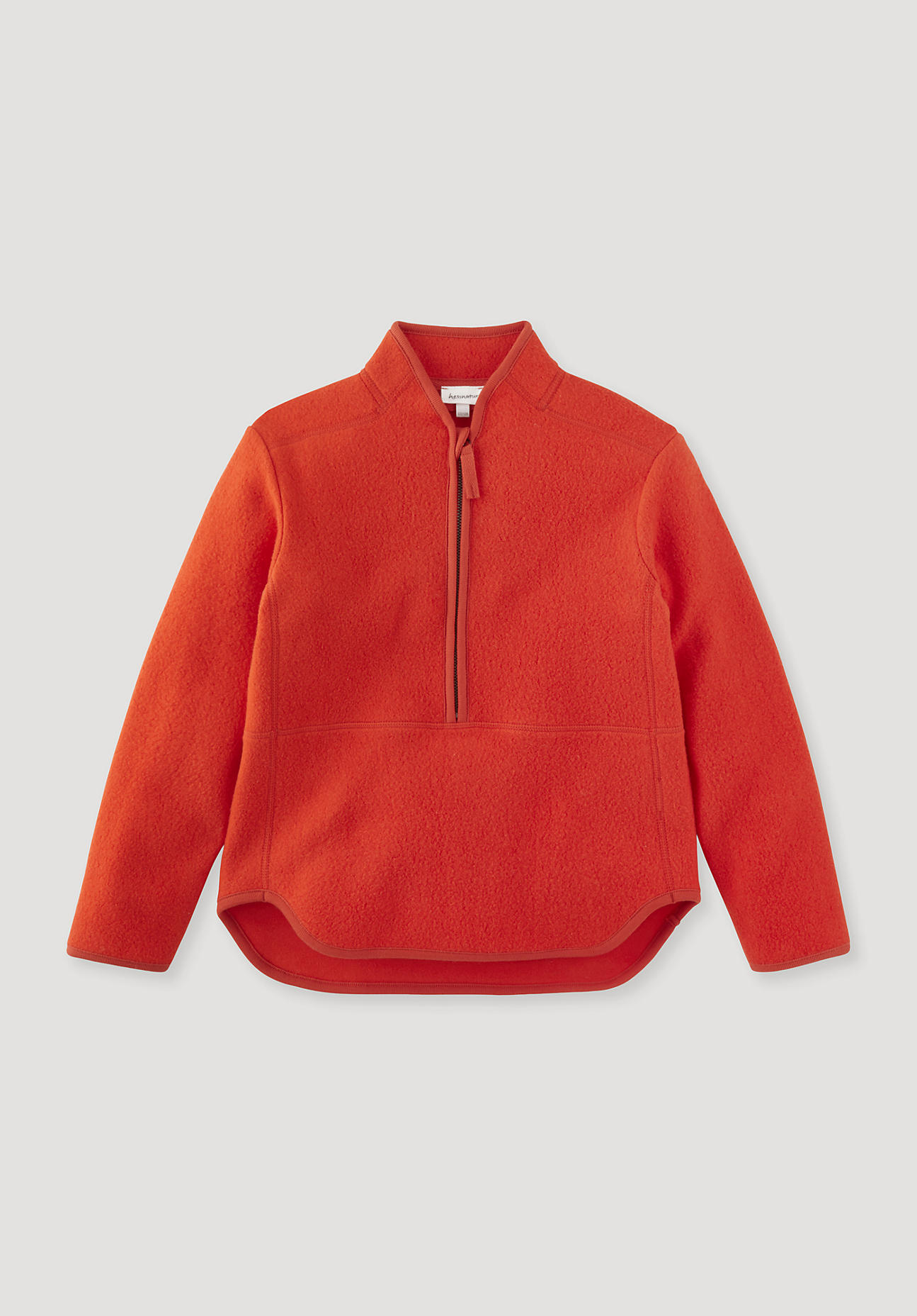 hessnatur Kinder Fleece Troyer Regular aus Bio-Baumwolle - rot - Größe 158/164