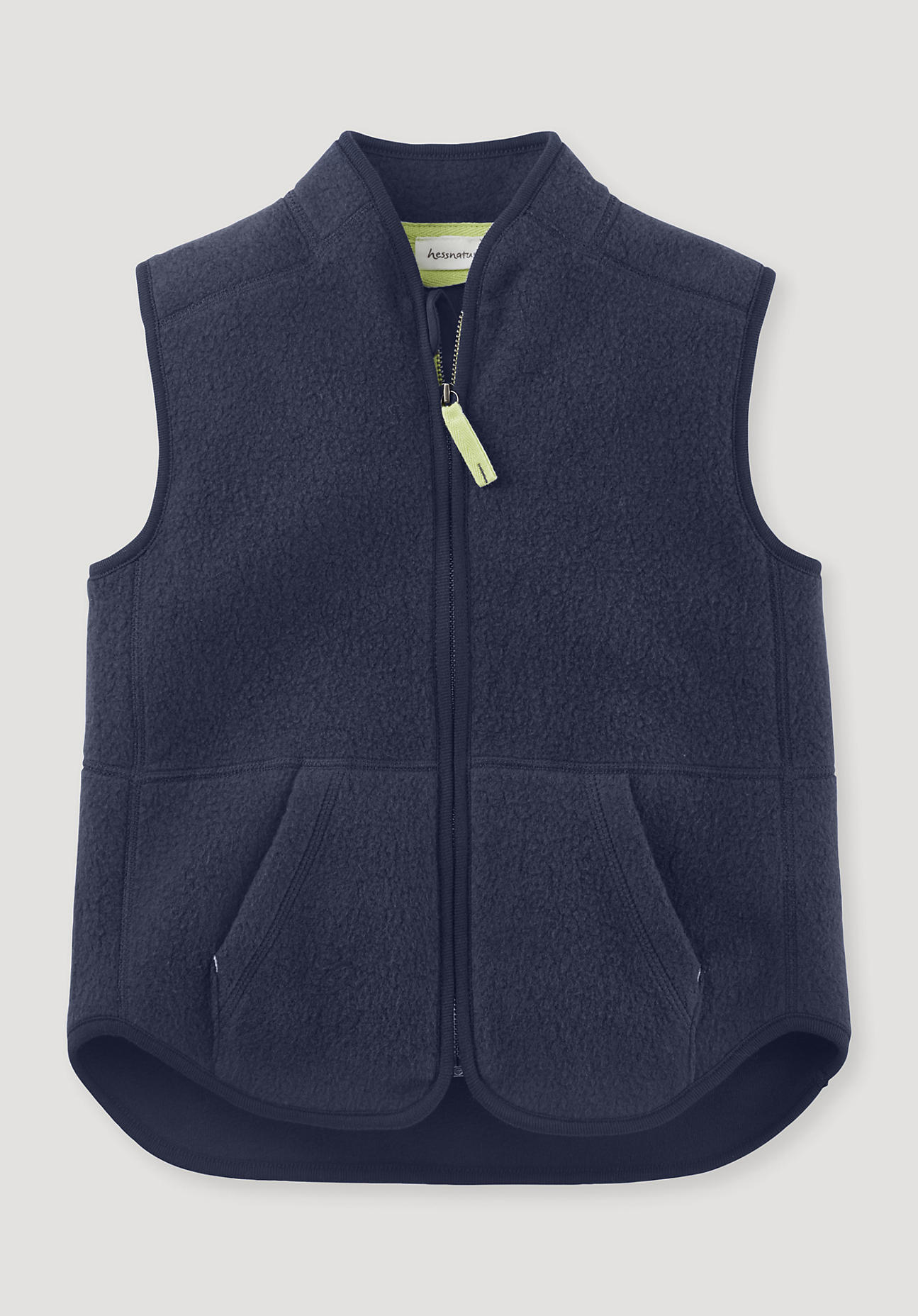 hessnatur Kinder Fleece Weste Regular aus Bio-Baumwolle - blau Größe 134/140