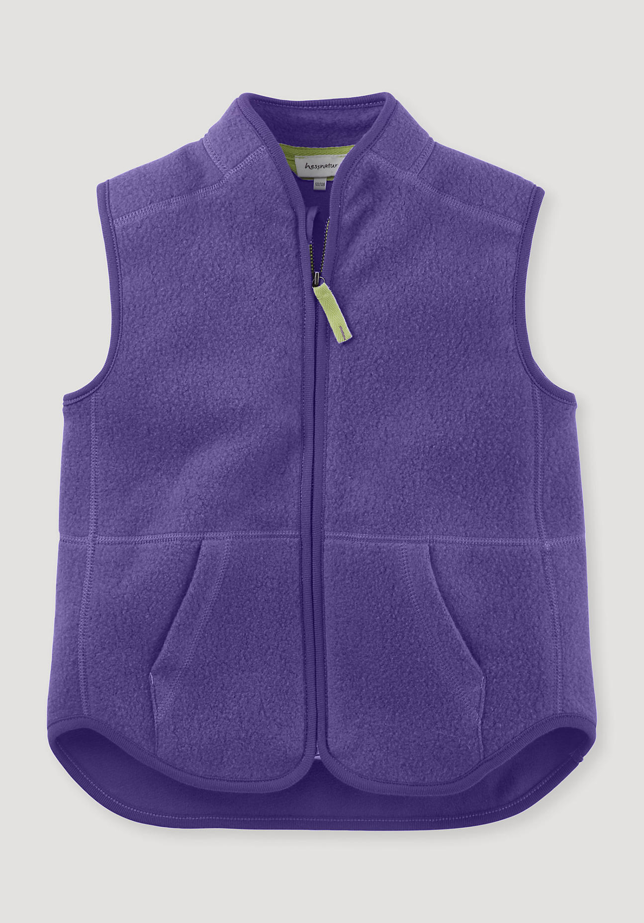 hessnatur Kinder Fleece Weste Regular aus Bio-Baumwolle - lila - Größe 122/128