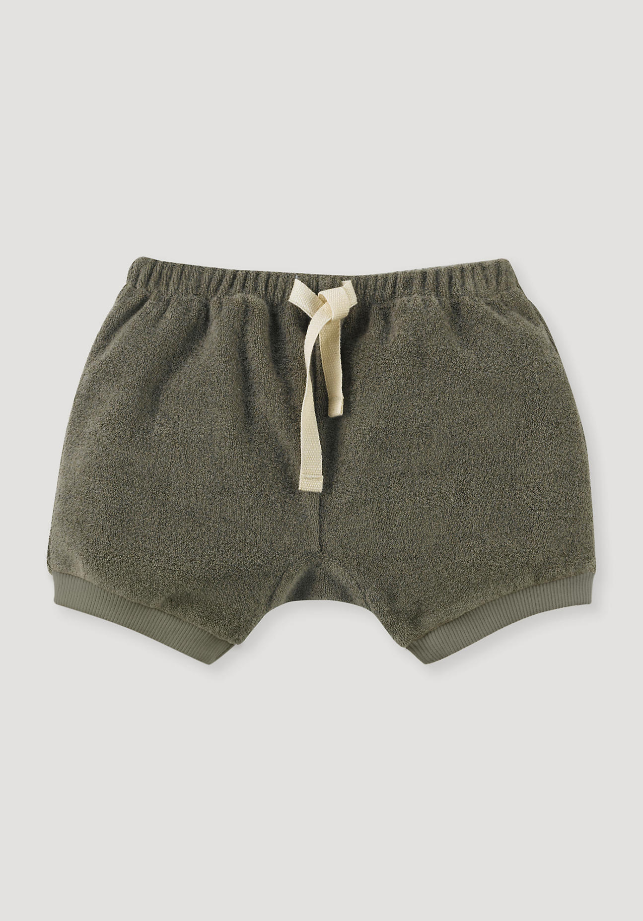 hessnatur Baby Frottee Shorts aus Bio-Baumwolle – grün – Größe 74/80