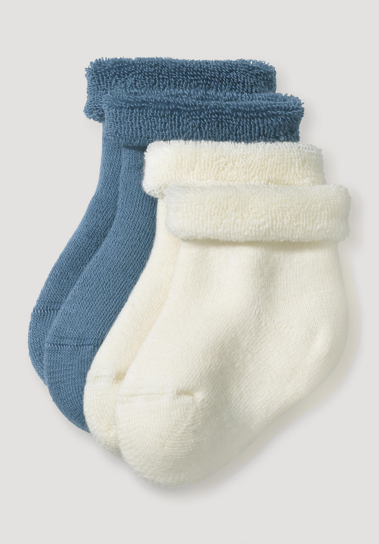 hessnatur Baby Frottee-Socken im 2er-Pack aus Bio-Baumwolle - blau - Größe 23-26