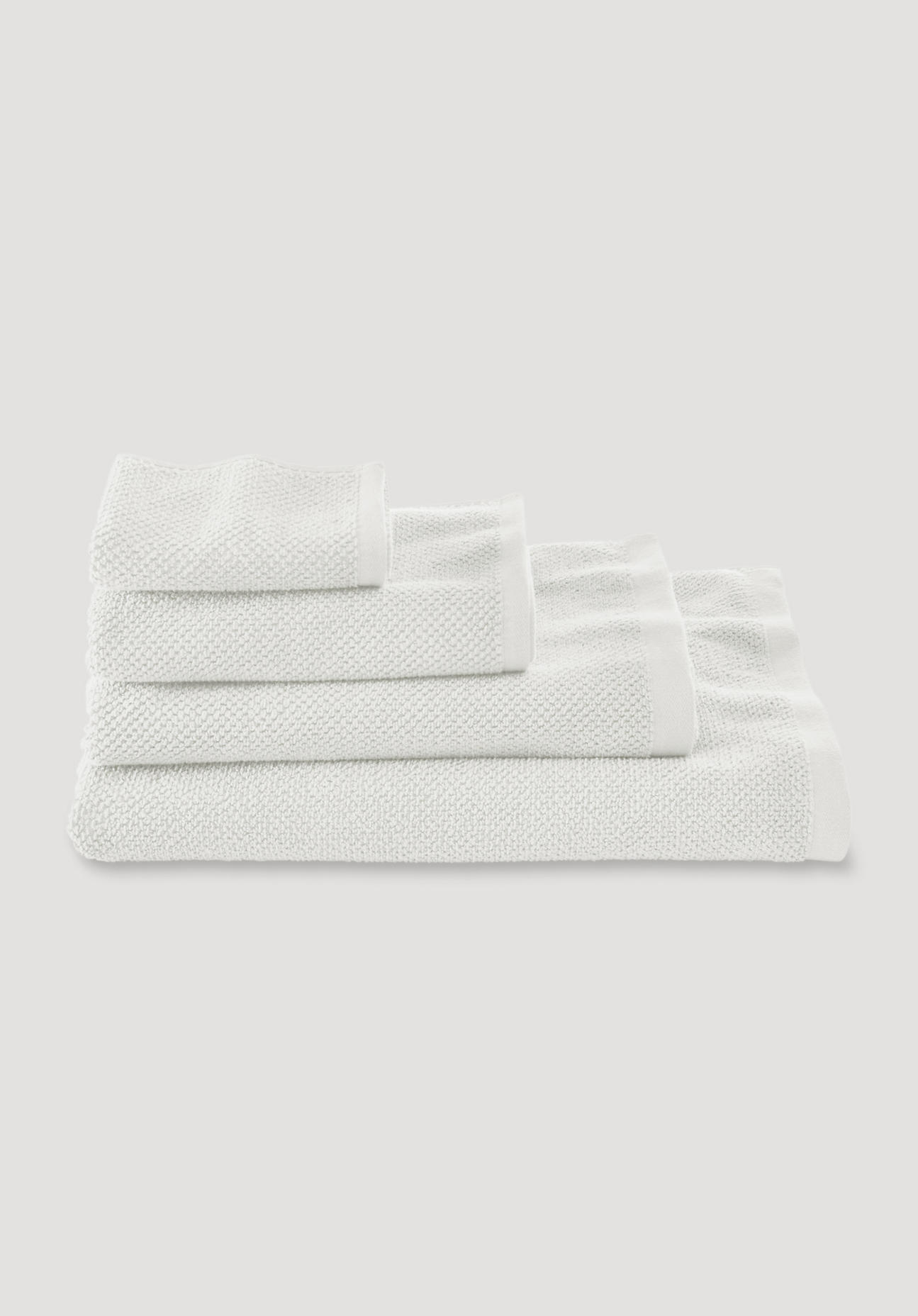 hessnatur Frottier-Handtuch mit Struktur aus Bio-Baumwolle - weiß Größe 50x100 cm