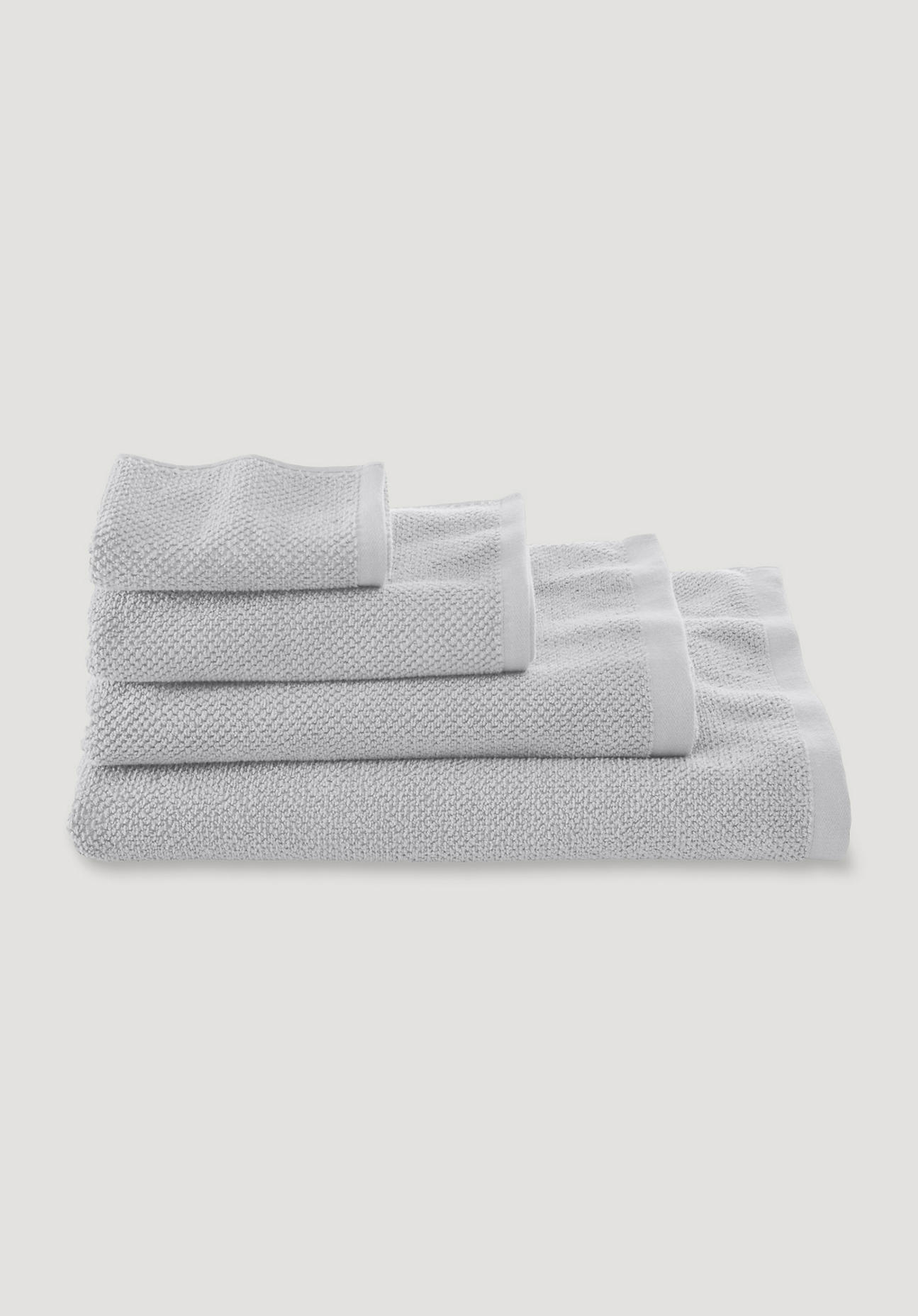 hessnatur Frottier-Handtuch mit Struktur aus Bio-Baumwolle - grau Größe 70x140 cm