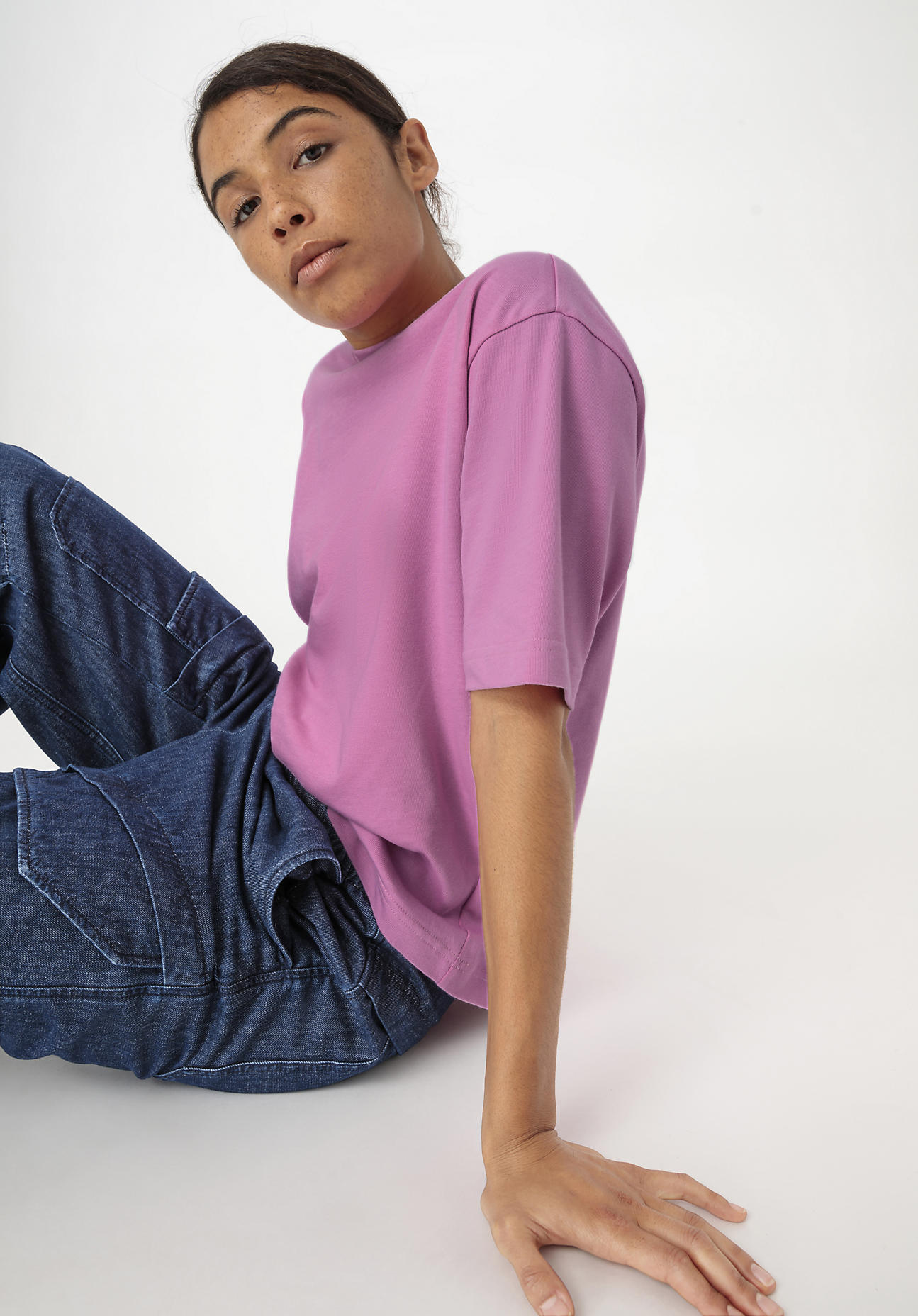 hessnatur Damen Heavy Shirt Oversize aus Bio-Baumwolle - rosa - Größe 38
