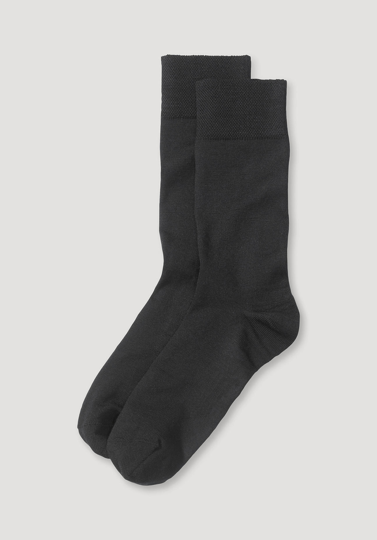 hessnatur Herren Merino-Socke im aus Bio-Merinowolle mit Bio-Baumwolle - schwarz Größe 43-45
