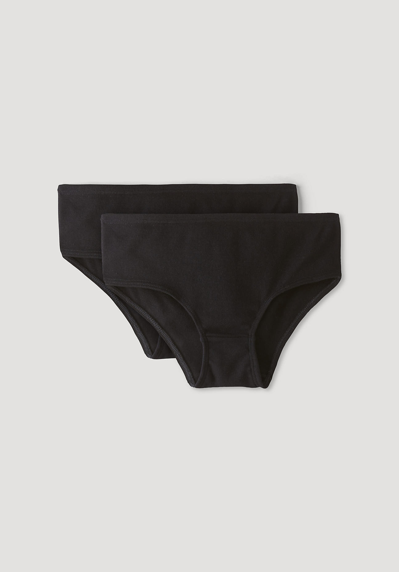 hessnatur Damen Hipster PureDAILY im 2er-Set aus Bio-Baumwolle – schwarz – Größe 44