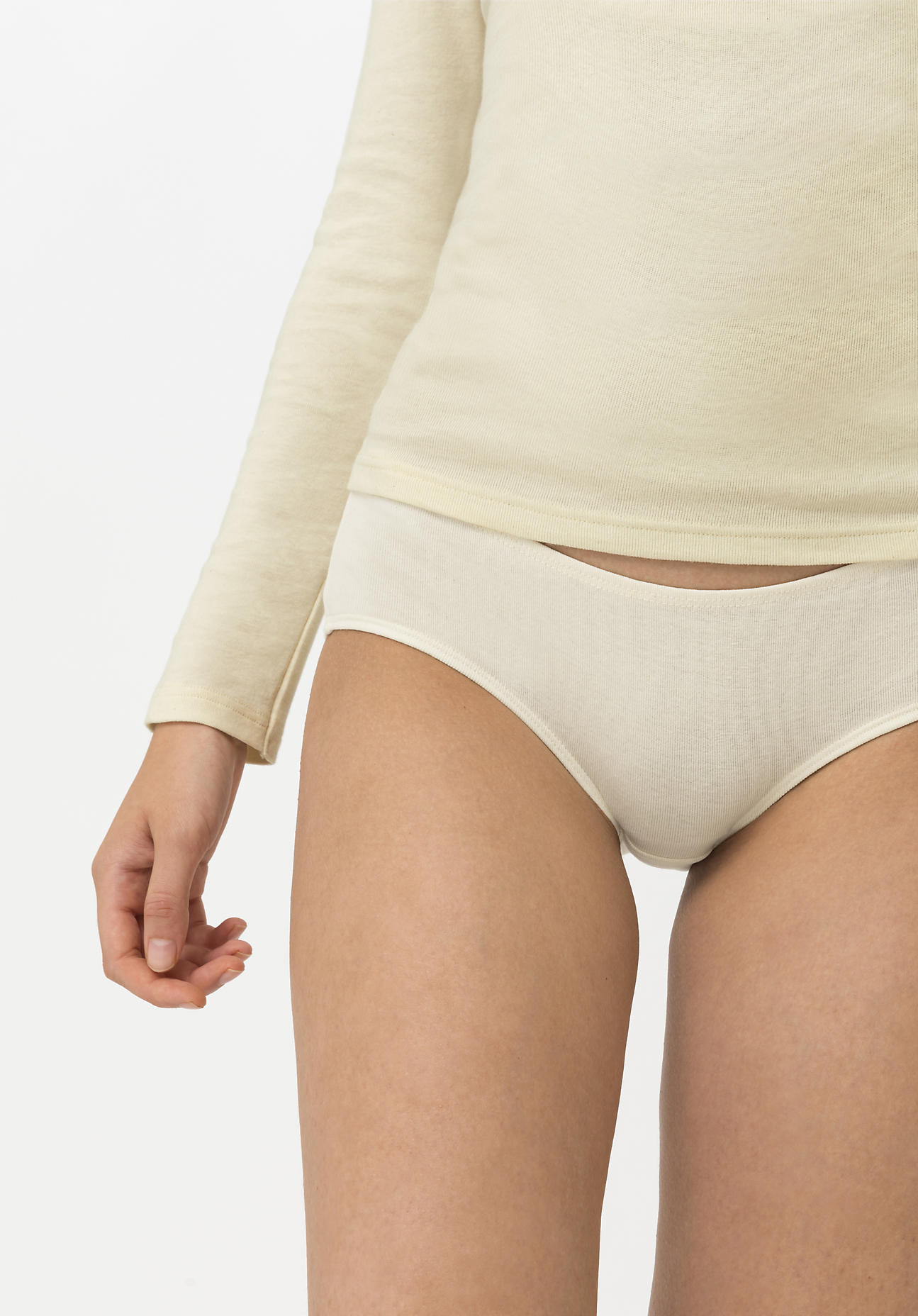 hessnatur Damen Hipster „Pure Nature“ im 2er Set aus Bio-Baumwolle – natur – Größe 48