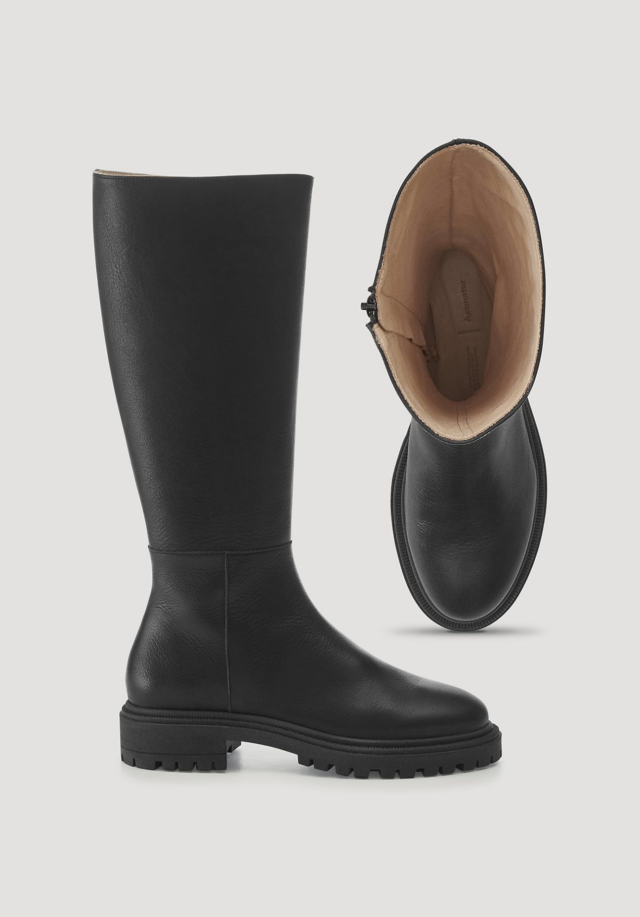 hessnatur Damen Hohe Stiefel - schwarz Größe 40