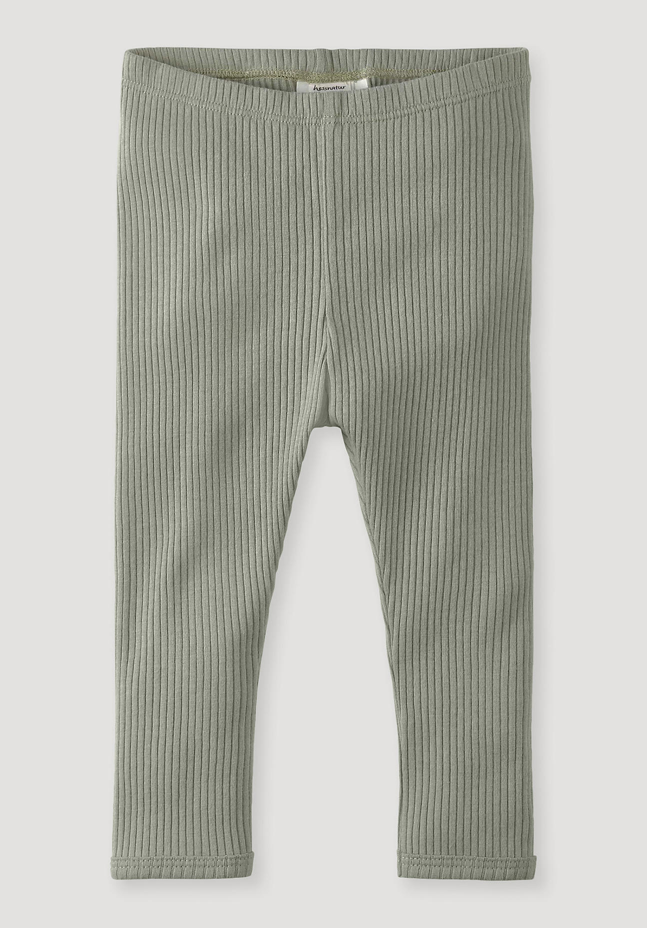 hessnatur Baby Hose Slim aus Bio-Baumwolle mit Bio-Merinowolle - grün Größe 86/92