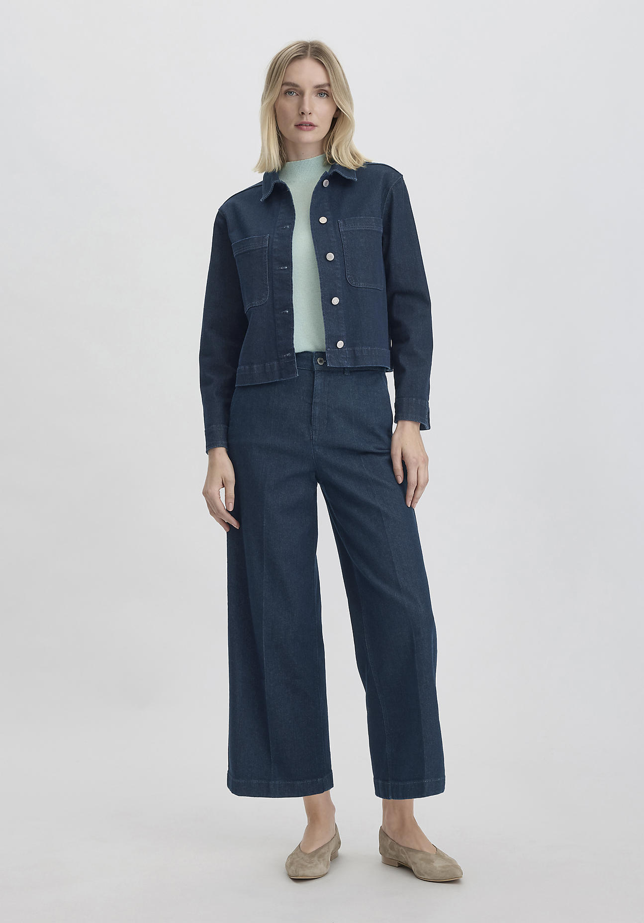 hessnatur Damen Jeans Culotte BETTER RECYCLING aus Bio-Baumwolle - blau Größe 42