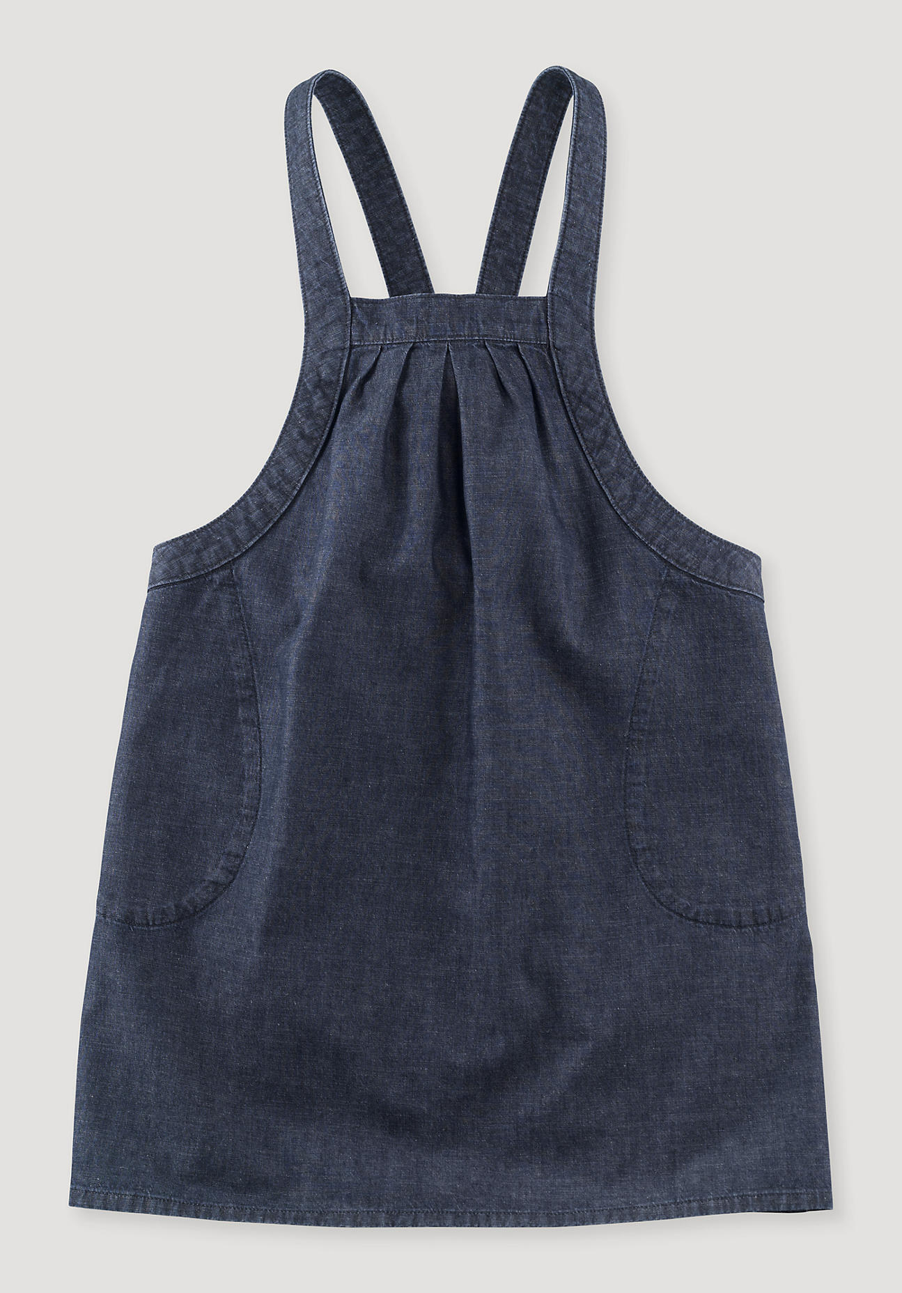 hessnatur Kinder Jeans-Kleid aus Bio-Baumwolle mit Leinen - blau Größe 110/116