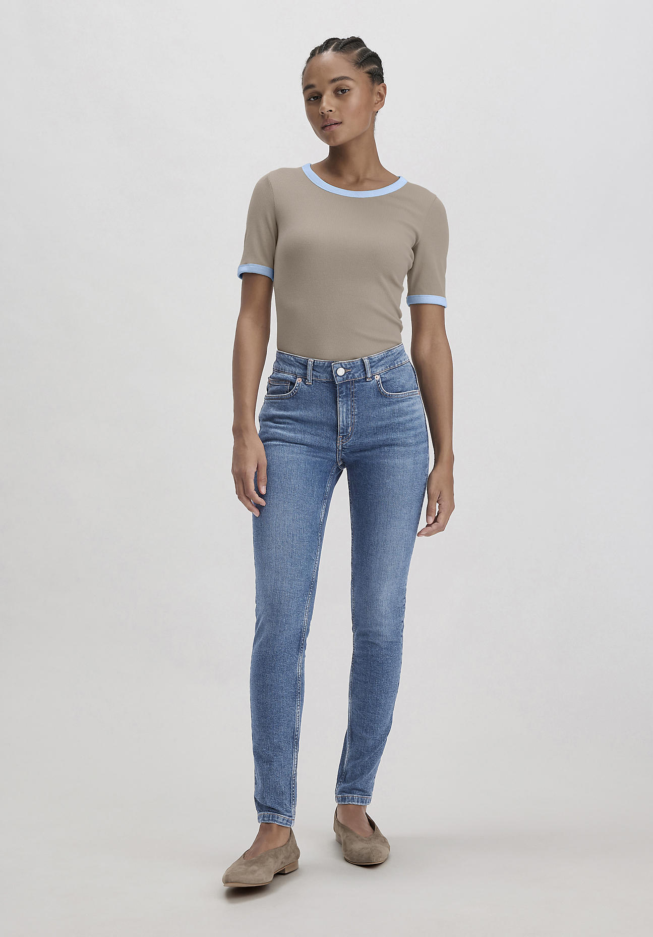 hessnatur Damen Jeans LINA Mid Rise Skinny aus Bio-Denim - blau Größe 27/32