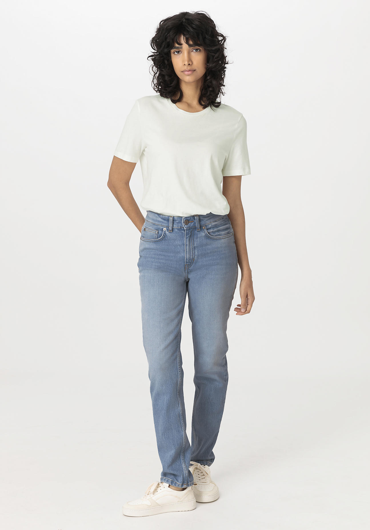 hessnatur Damen Jeans LINN High Rise Slim aus Bio-Denim - blau - Größe 28/34