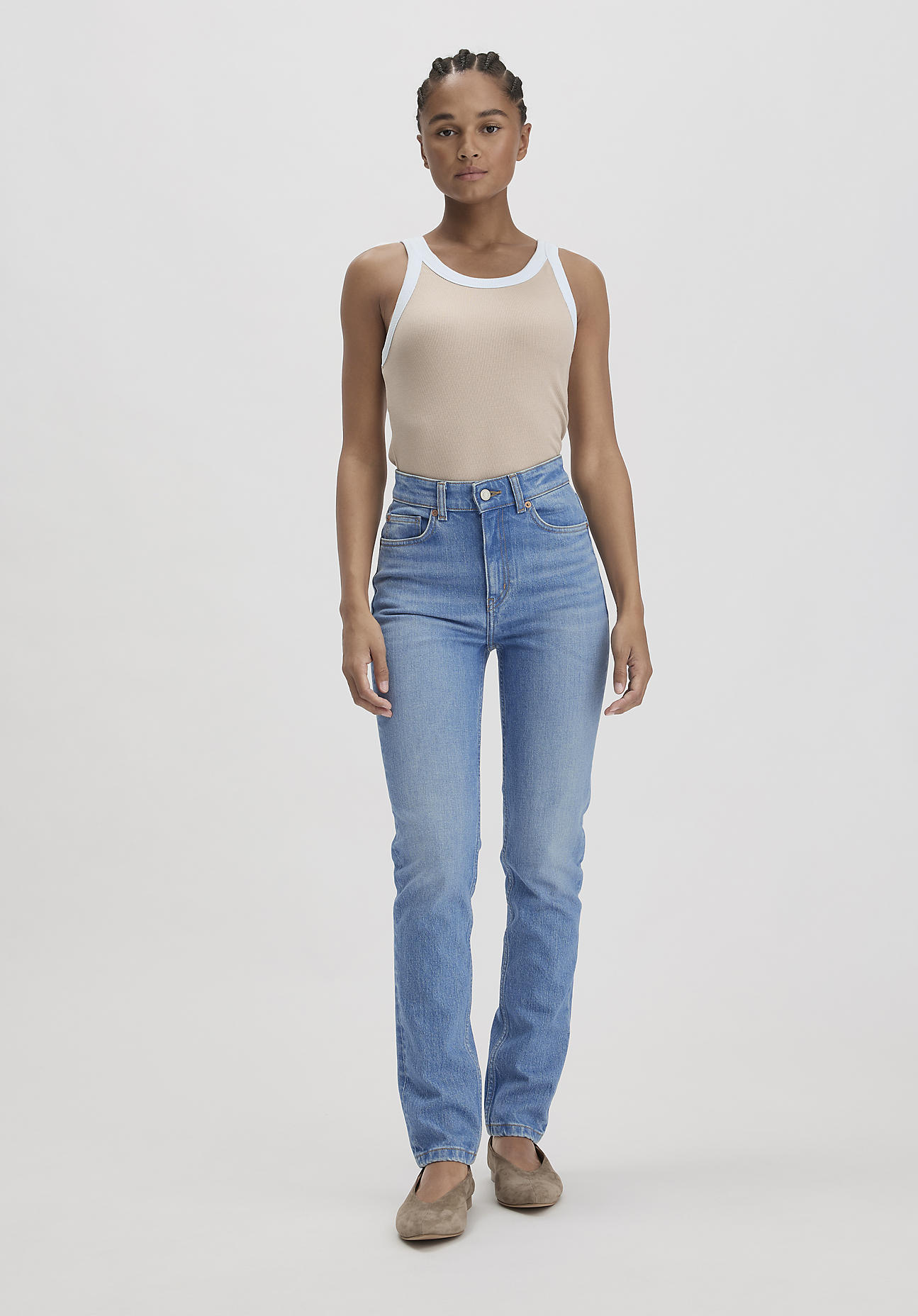 hessnatur Damen Jeans LINN Slim High Rise aus Bio-Denim - blau Größe 30/32