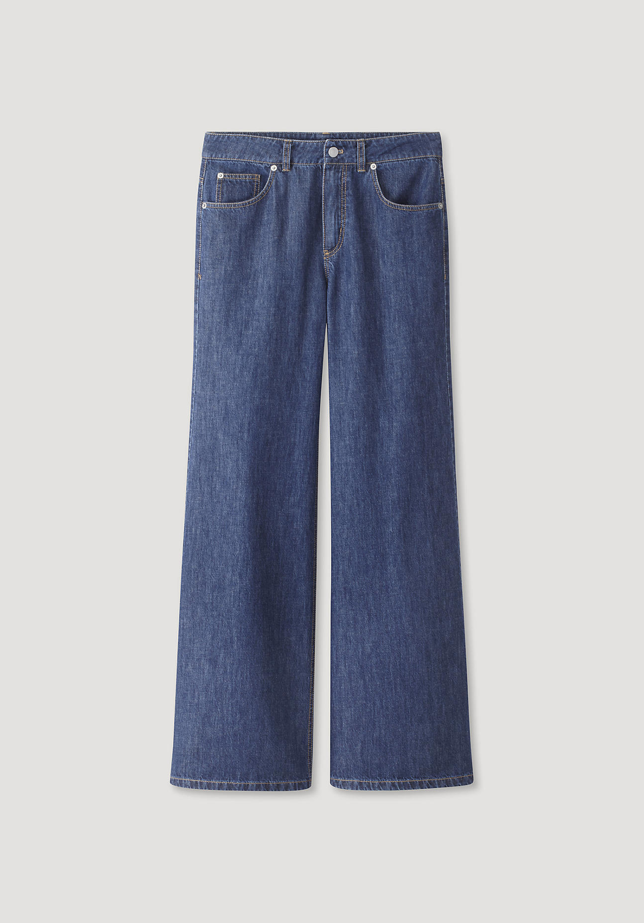 hessnatur Damen Jeans Wide Leg aus Bio-Baumwolle mit Kapok – blau – Größe 27/32