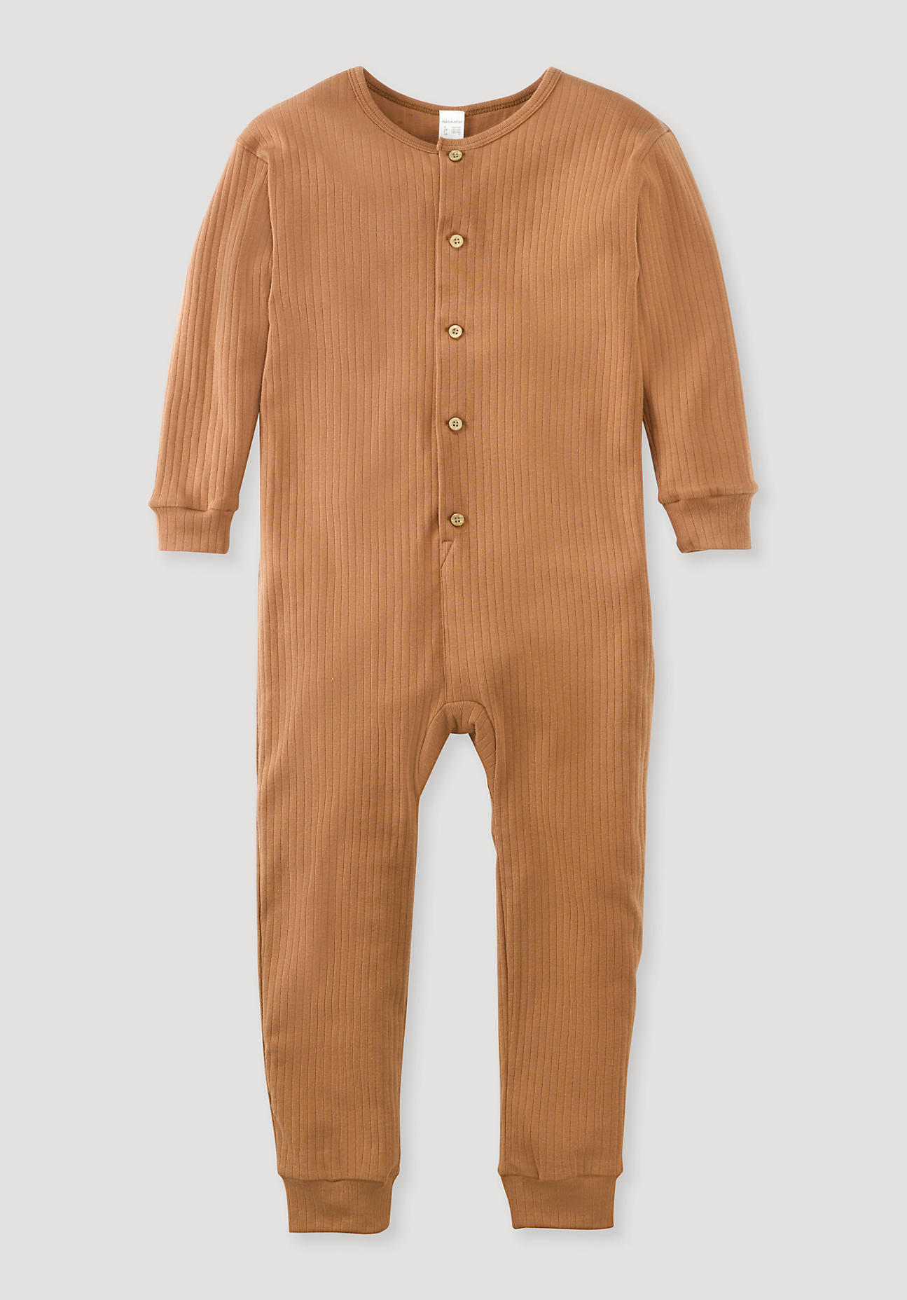 hessnatur Kinder Jumpsuit aus Bio-Baumwolle – braun – Größe 122/128