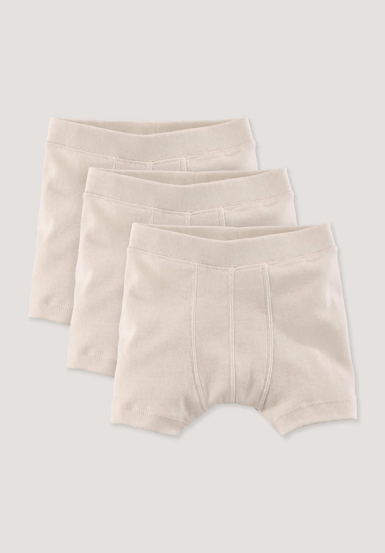 hessnatur Kinder Jungen Pants Slim 3er Pack aus Bio-Baumwolle - natur Größe 110/116