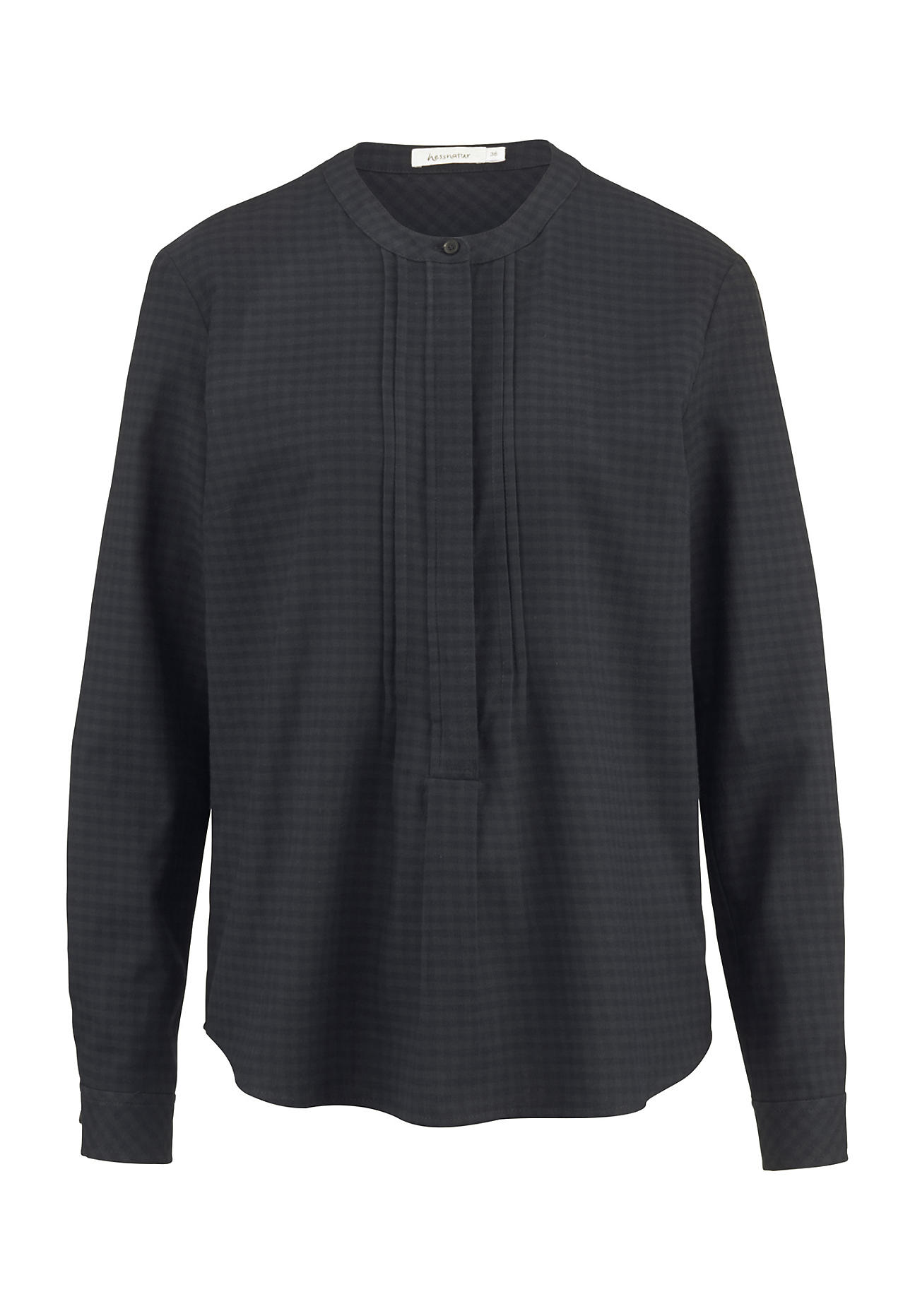 hessnatur Damen Karobluse aus Bio-Baumwolle - marine - Größe 40 hessnatur Damen Karobluse aus Bio-Baumwolle - marine - Größe 40