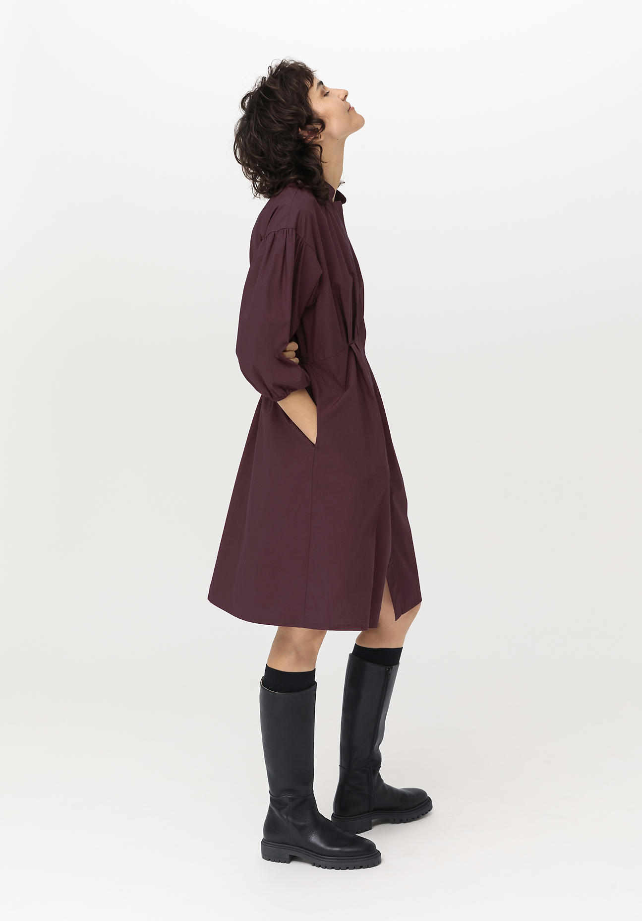 hessnatur Damen Kleid aus Bio-Baumwolle - lila - Größe 42