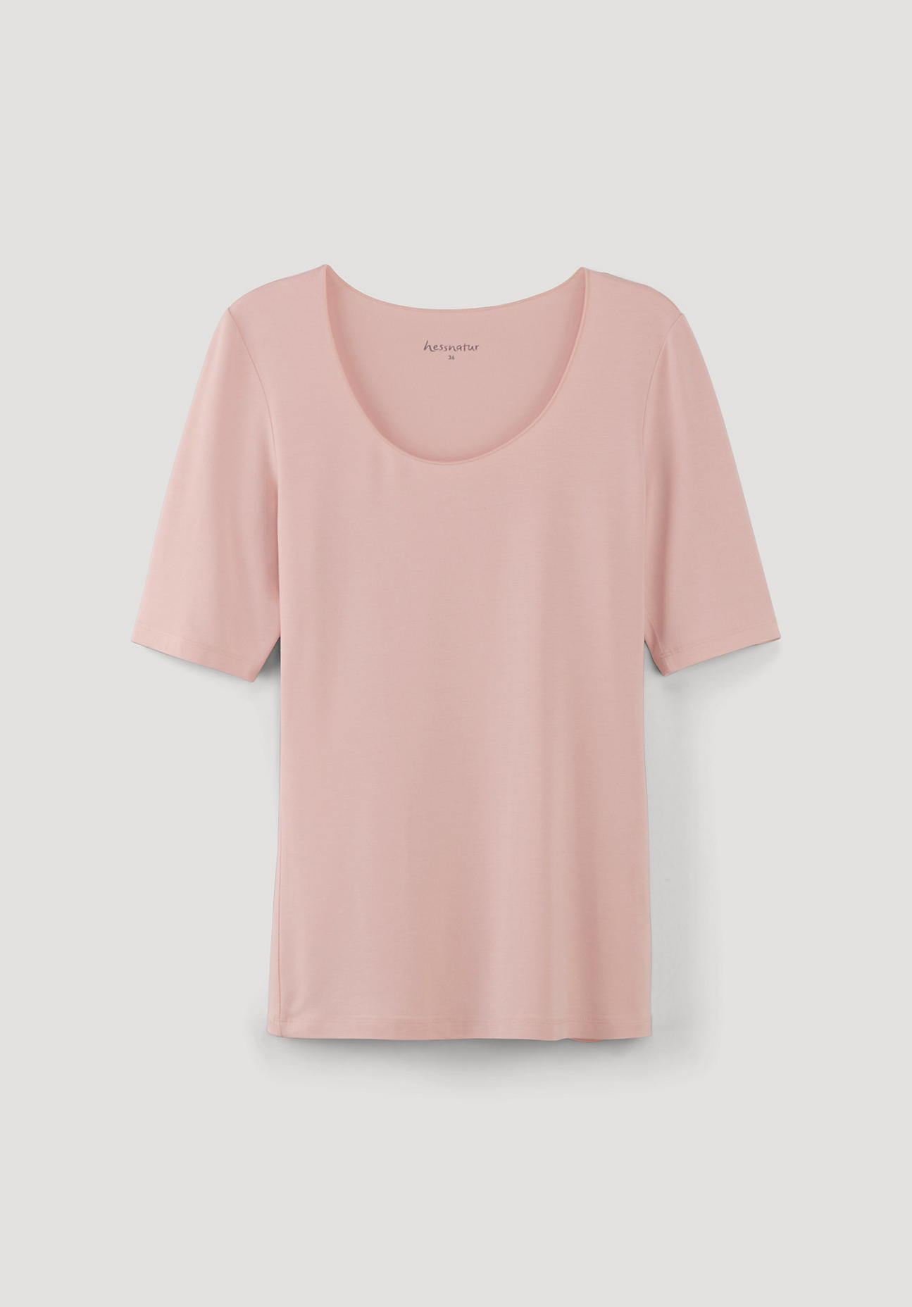 hessnatur Damen Kurzarmshirt aus TENCEL™Modal – rosa – Größe 46