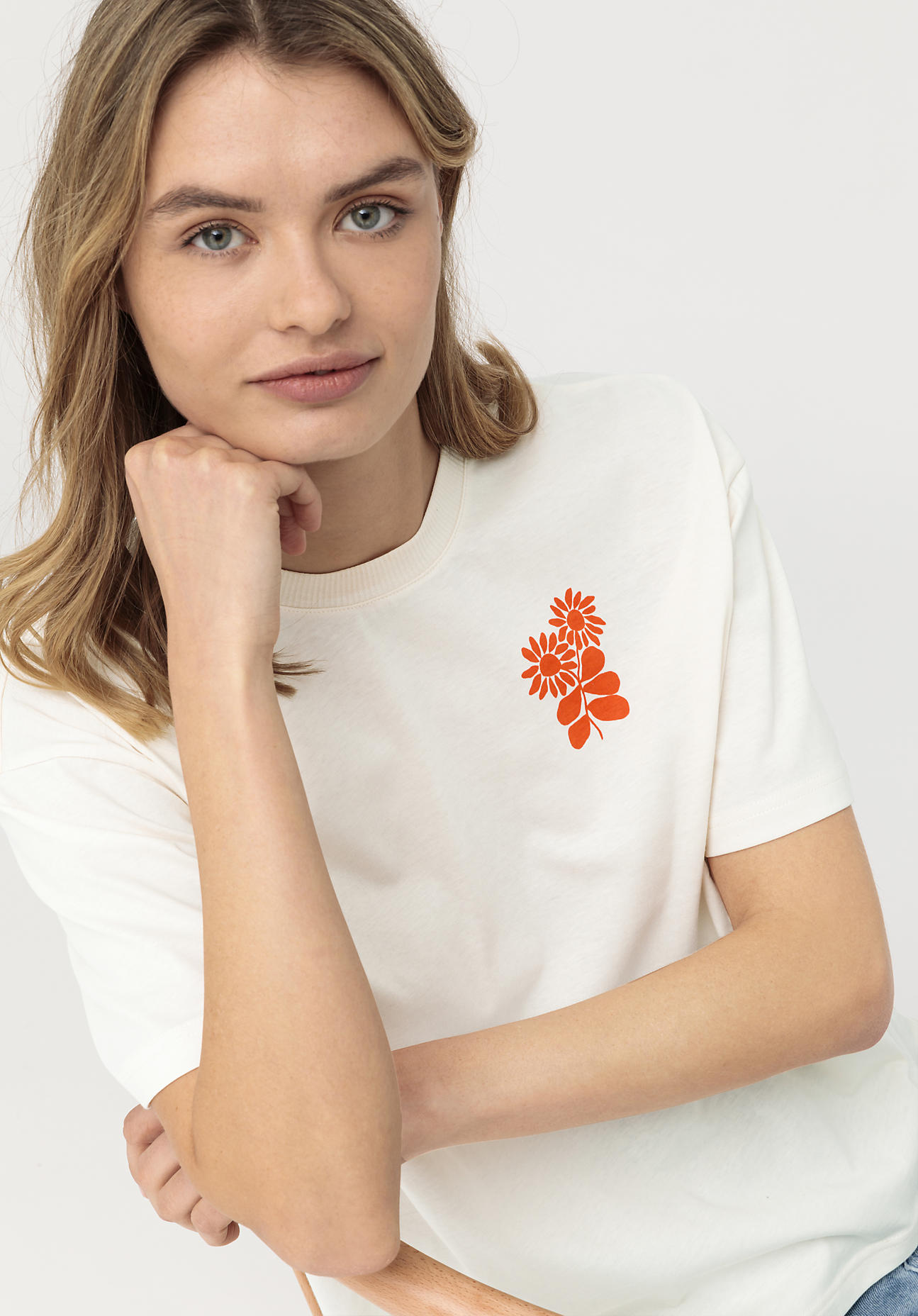 hessnatur Damen LIV LEE X HESSNATUR T-Shirt aus Bio-Baumwolle - orange - Größe 48