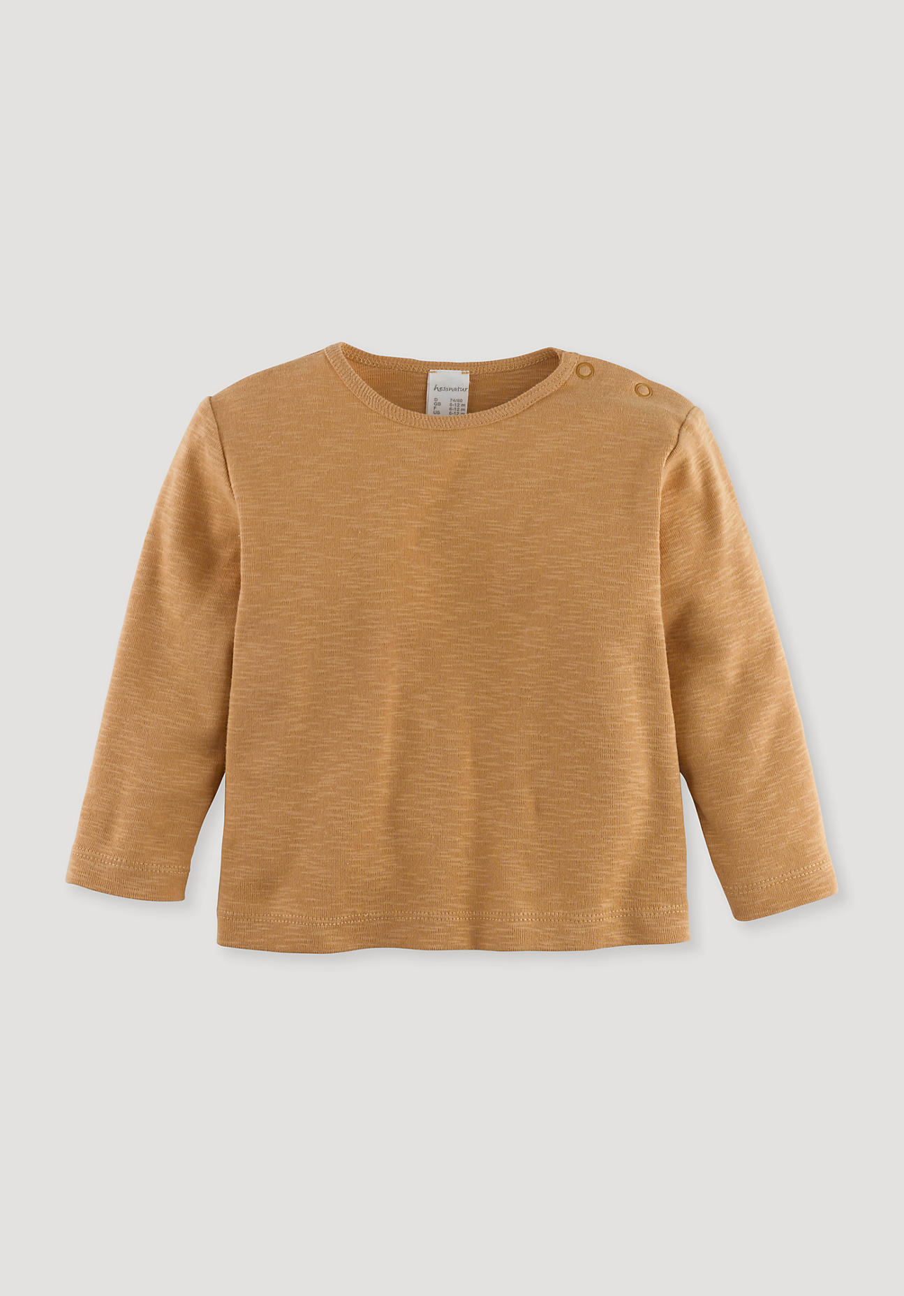 hessnatur Baby Langarmshirt aus Bio-Baumwolle – orange – Größe 86/92