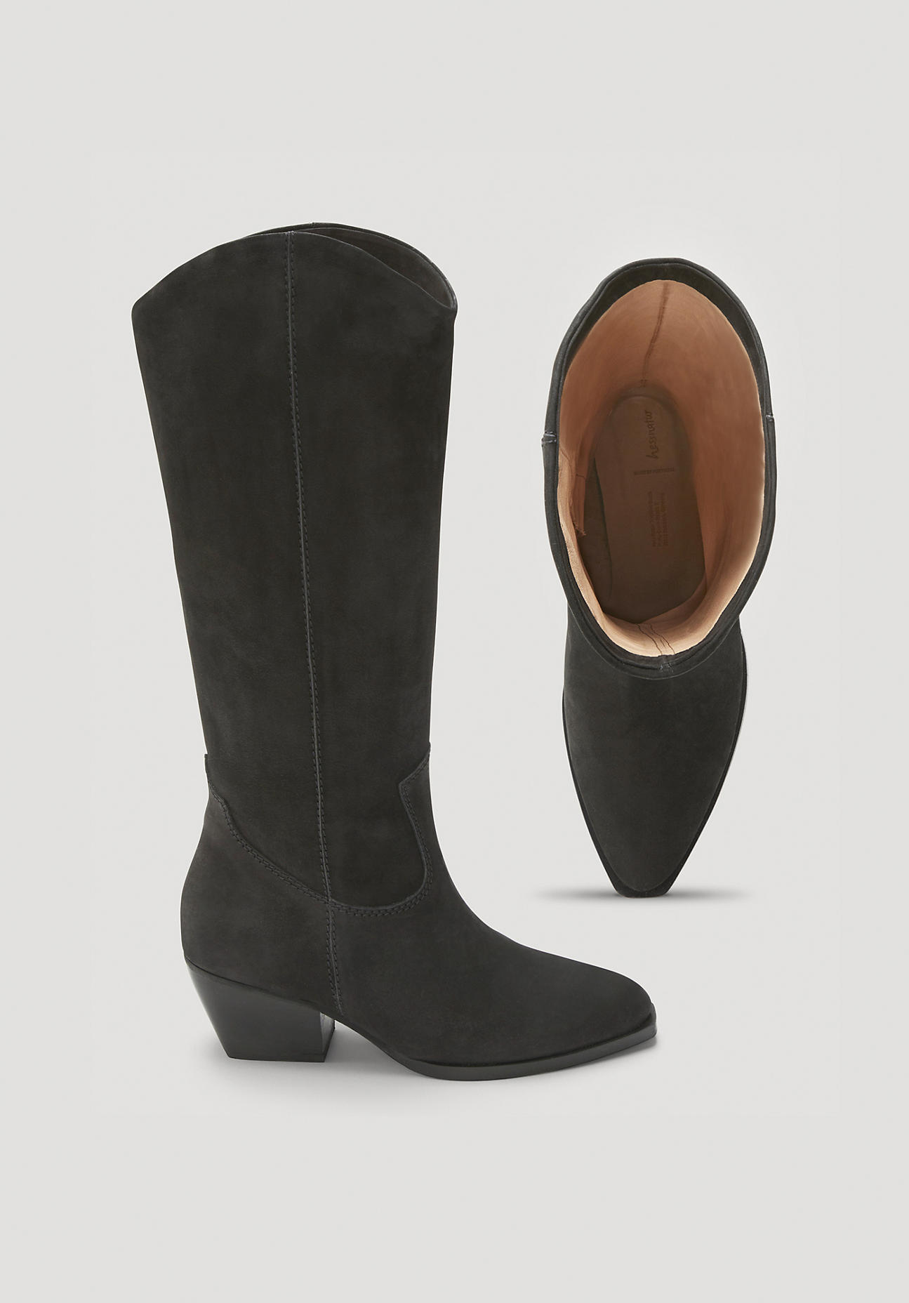 hessnatur Damen Langschaft-Stiefel Western - schwarz Größe 41