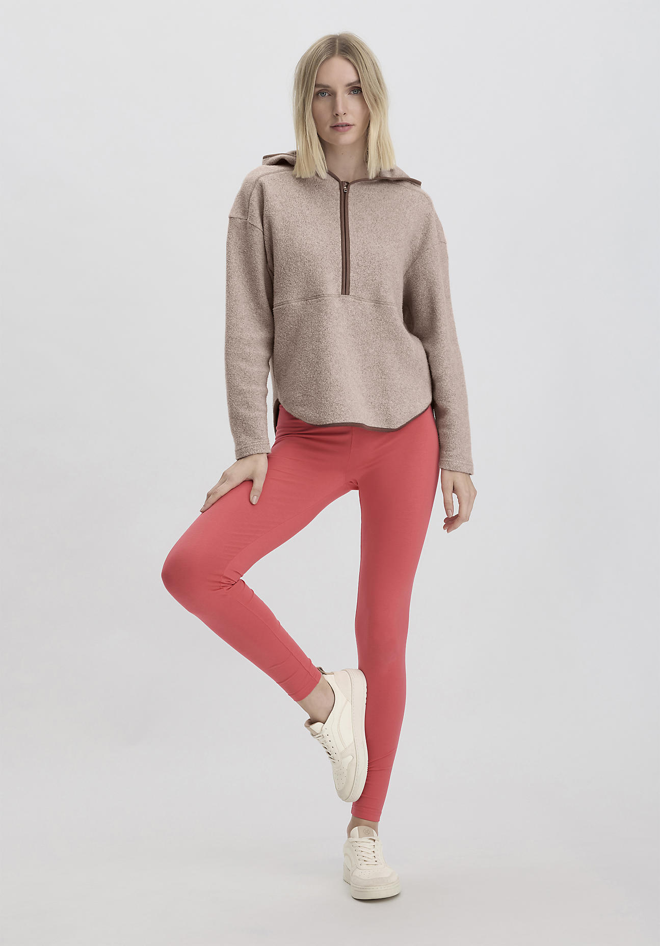 hessnatur Loungewear Leggings Fitted Medium Cut ACTIVE LIGHT aus Bio-Baumwolle - koralle Größe XL/l