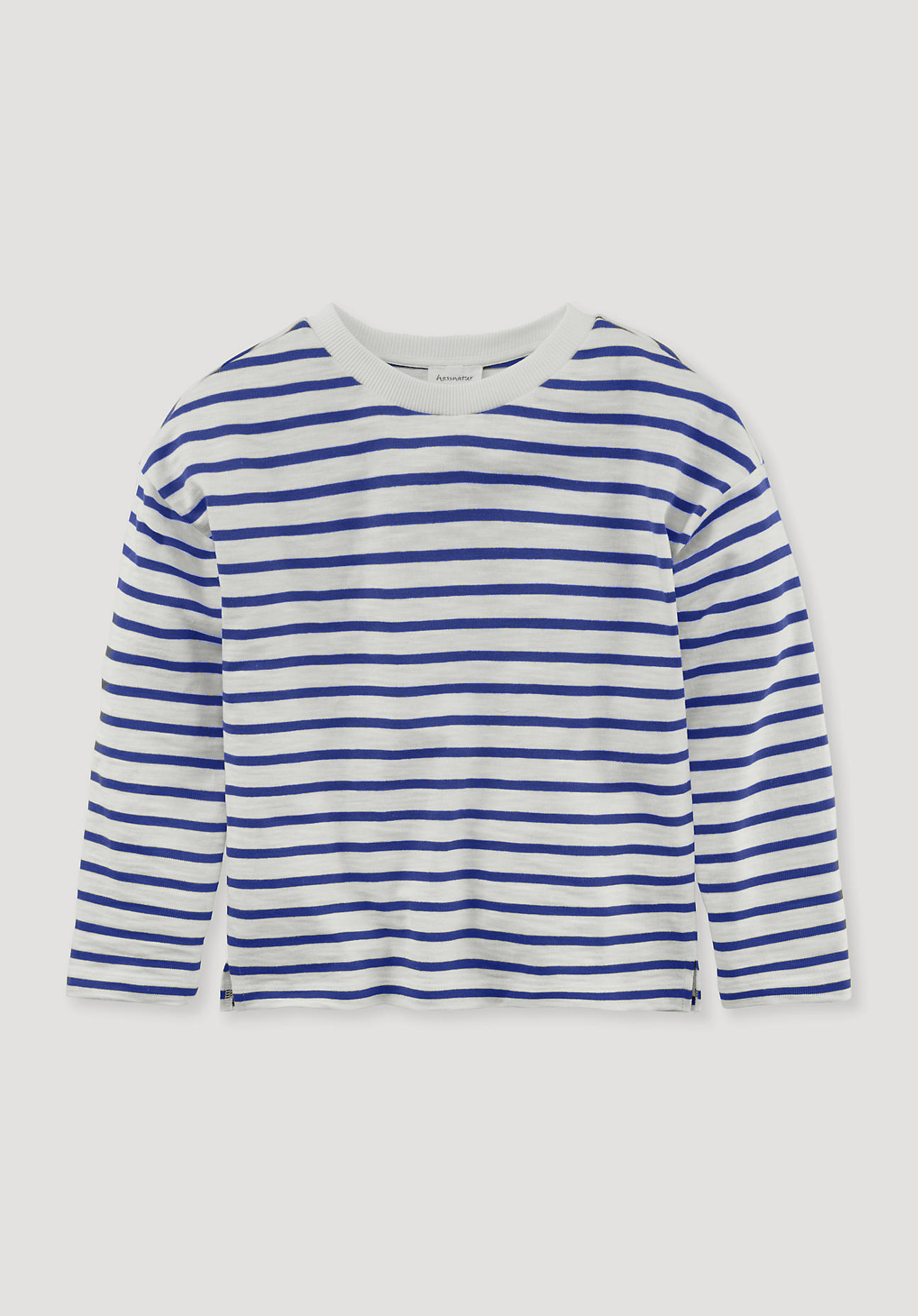 hessnatur Kinder Leichtes Sweatshirt Relaxed aus Bio-Baumwolle - blau - Größe 110/116