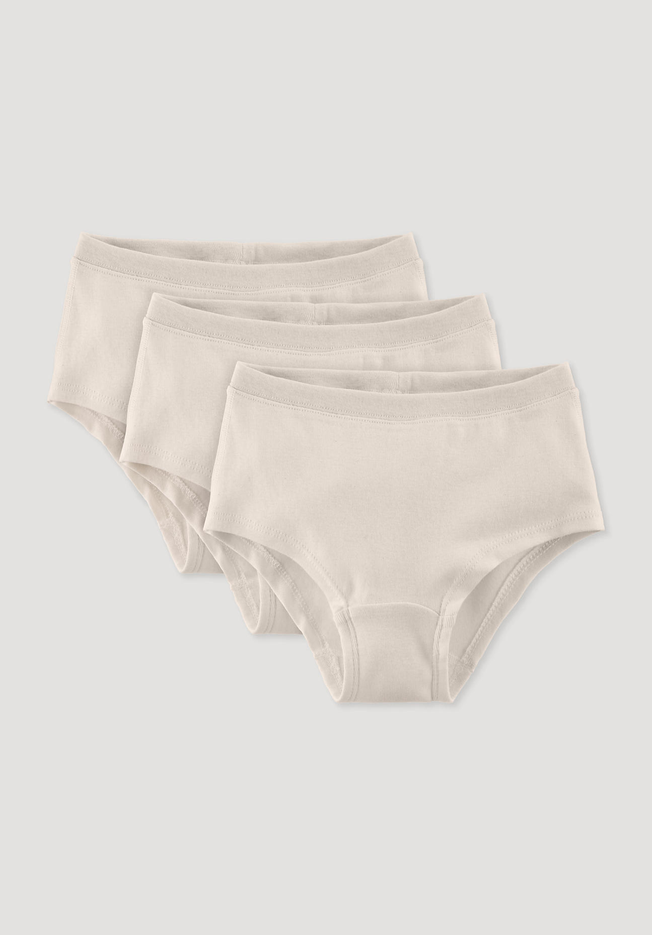 hessnatur Kinder  Mädchenpants Slim 3er-Pack aus Bio-Baumwolle - natur - Größe 134/140