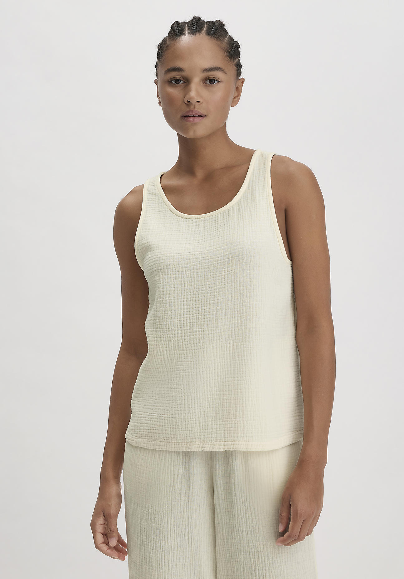 hessnatur Damen Musselin Top Regular PURE COMFORT aus Bio-Baumwolle - natur Größe 40