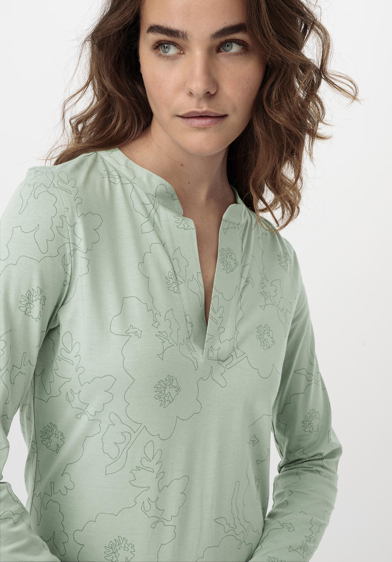 hessnatur Damen Nachthemd aus Bio-Baumwolle - grün - Größe 34