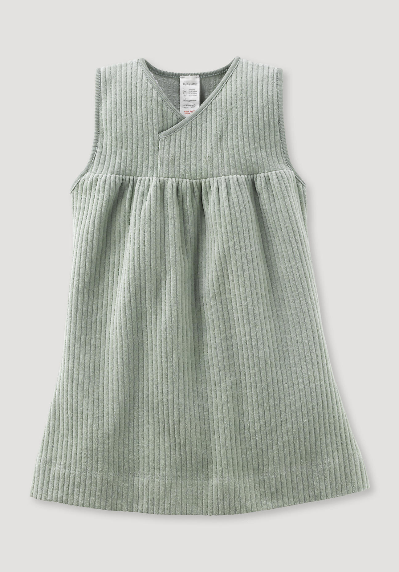 hessnatur Baby Nicki-Kleid aus Bio-Baumwolle - grün Größe 98/104