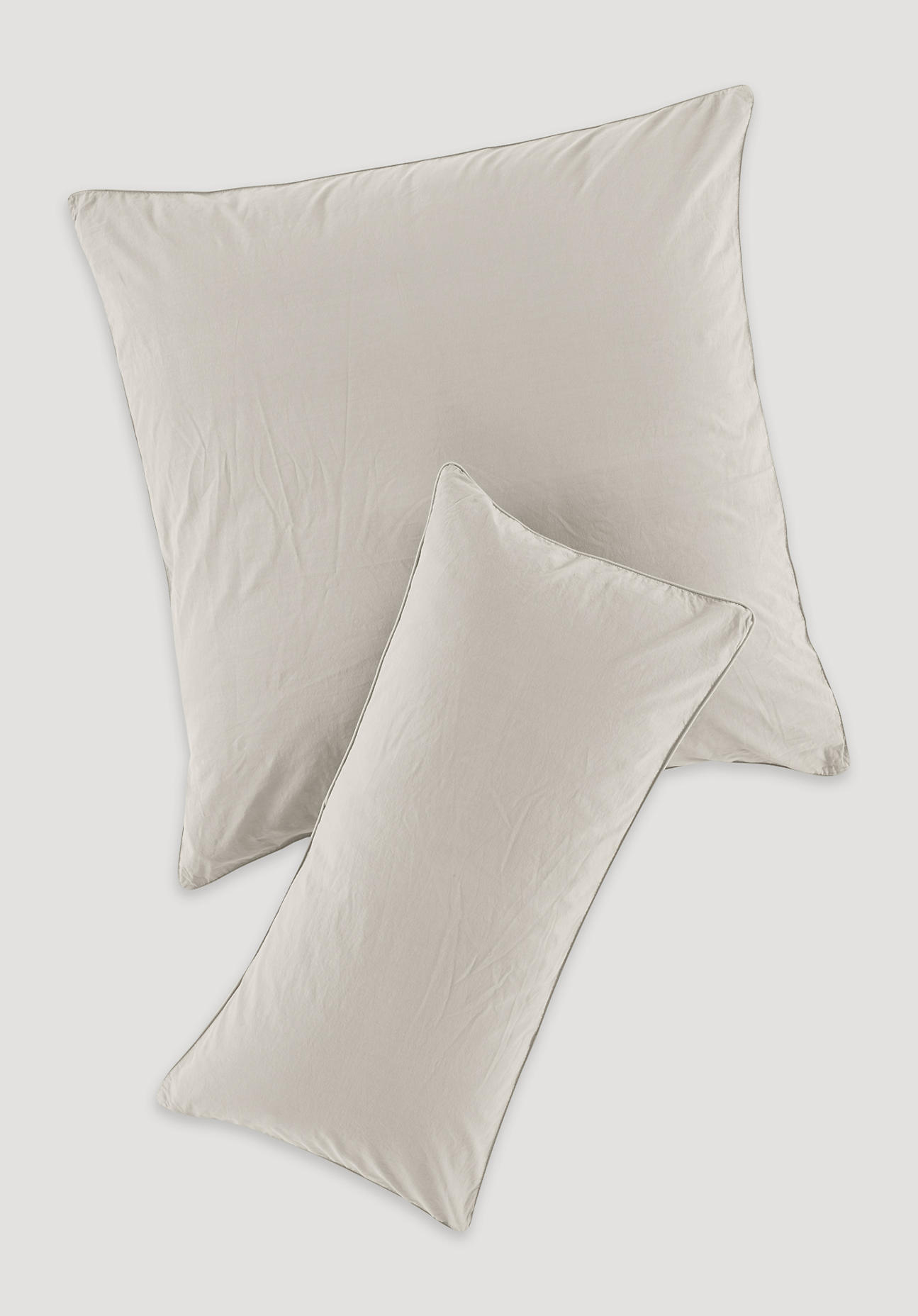 hessnatur Perkal Kissenbezug aus Bio-Baumwolle - beige - Größe 80x80 cm