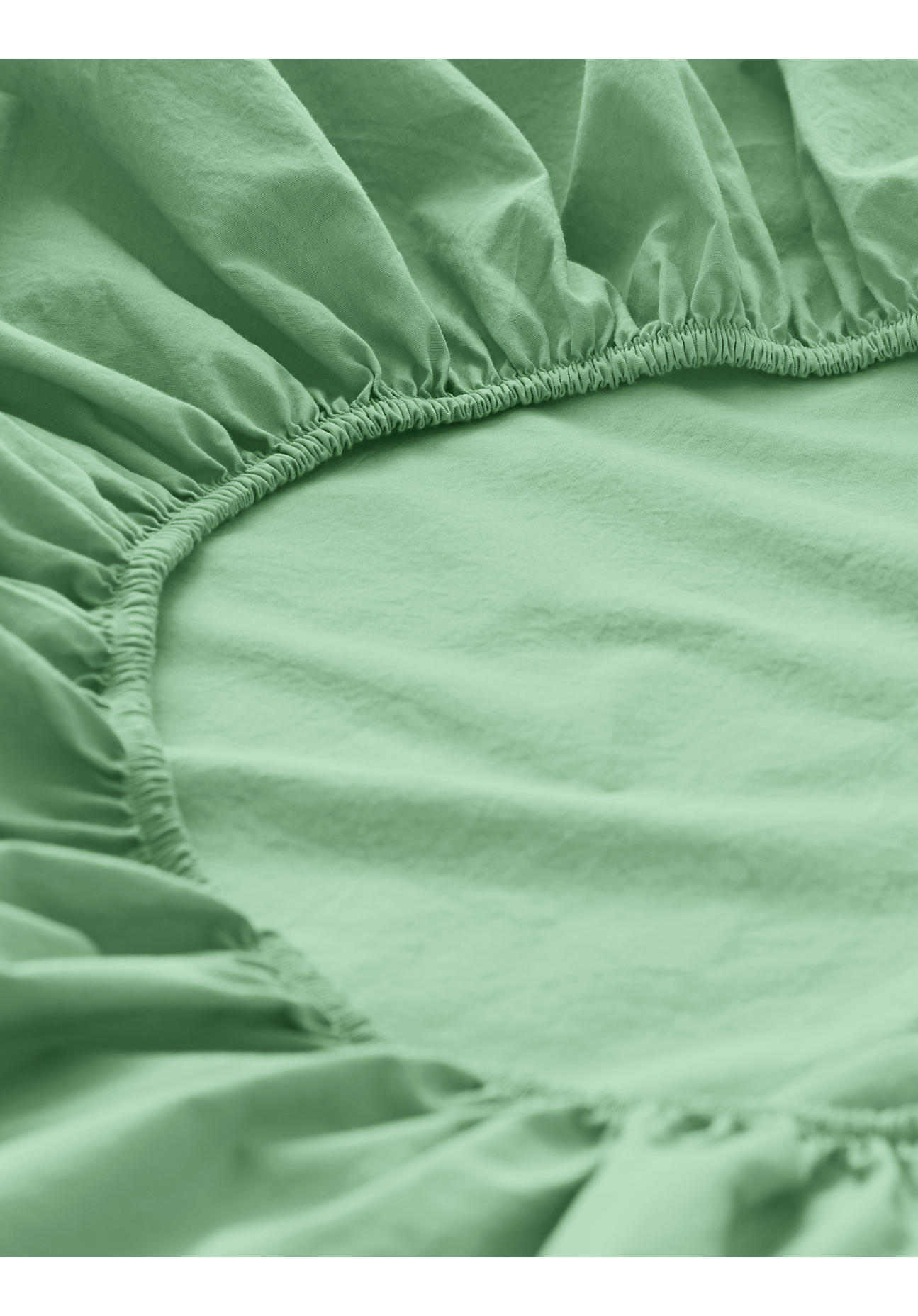hessnatur Perkal Spannbettlaken aus Bio-Baumwolle - grün - Größe 180x200 cm