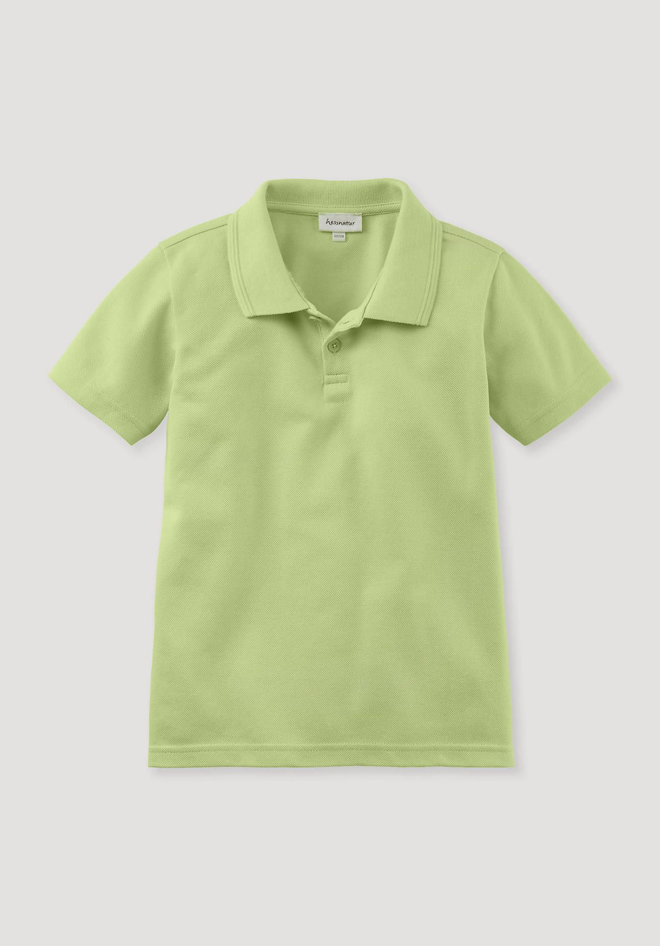 hessnatur Kinder Polo Regular aus Bio-Baumwolle - grün Größe 134/140