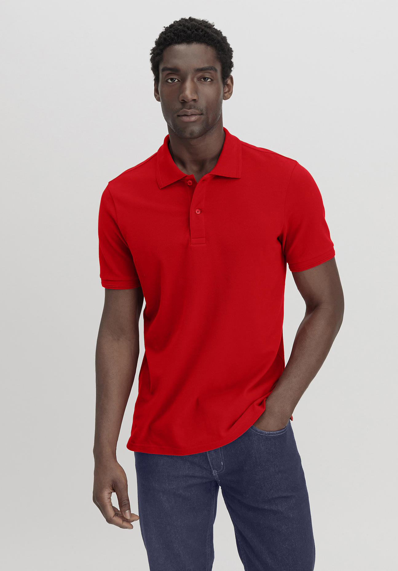 hessnatur Herren Polo Regular aus Bio-Baumwolle - rot - Größe 56