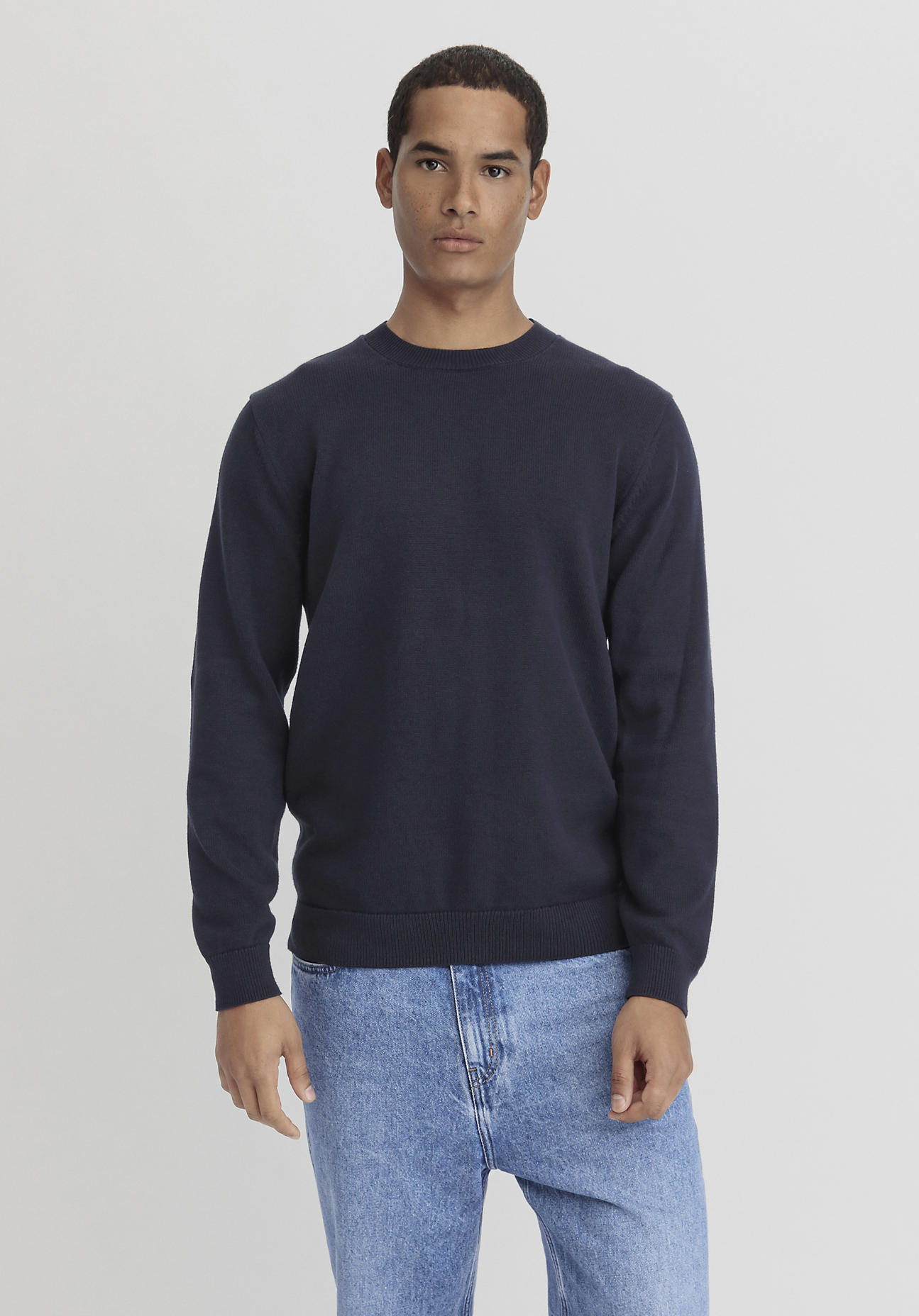 hessnatur Herren Pullover Basic aus Bio-Baumwolle - blau Größe 54