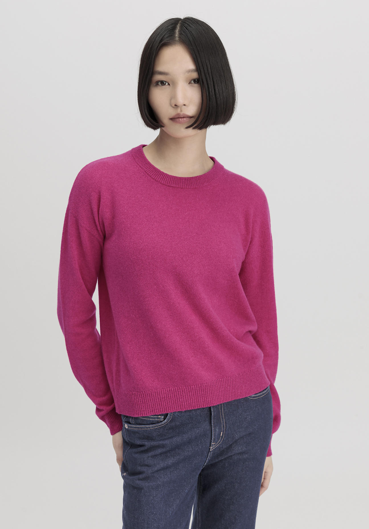 hessnatur Damen Pullover Regular aus Kaschmir - rosa Größe 38