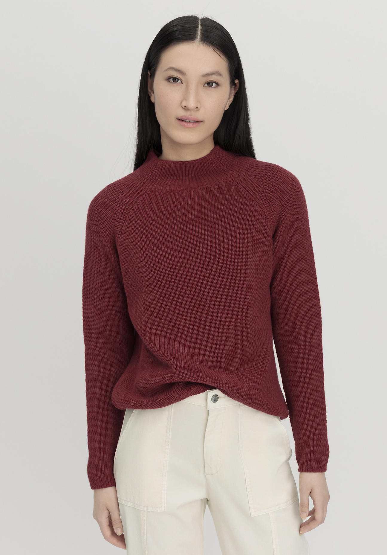 hessnatur Damen Pullover Regular aus Bio-Baumwolle - rot Größe L