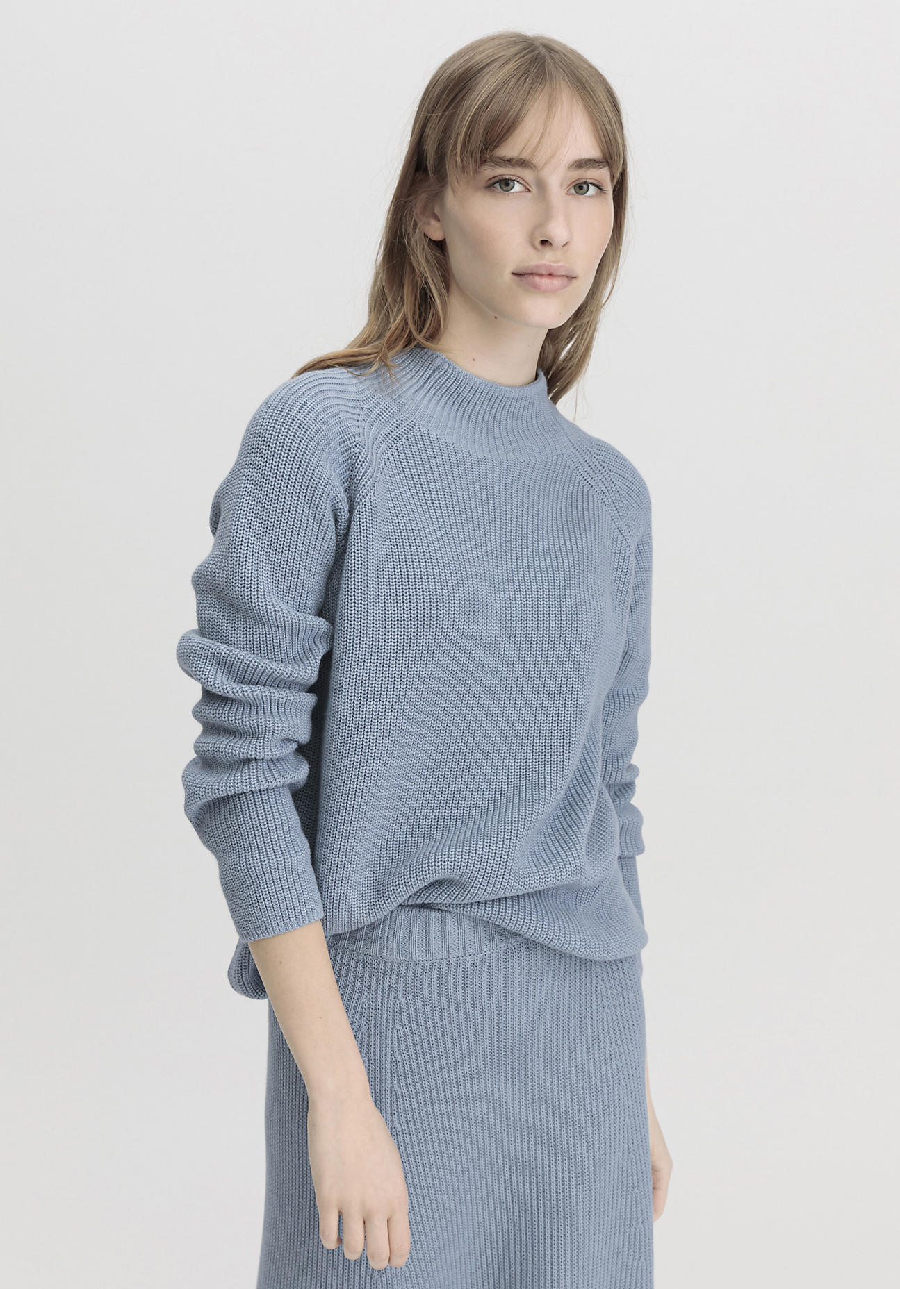 hessnatur Damen Pullover Regular aus Bio-Baumwolle - blau Größe M